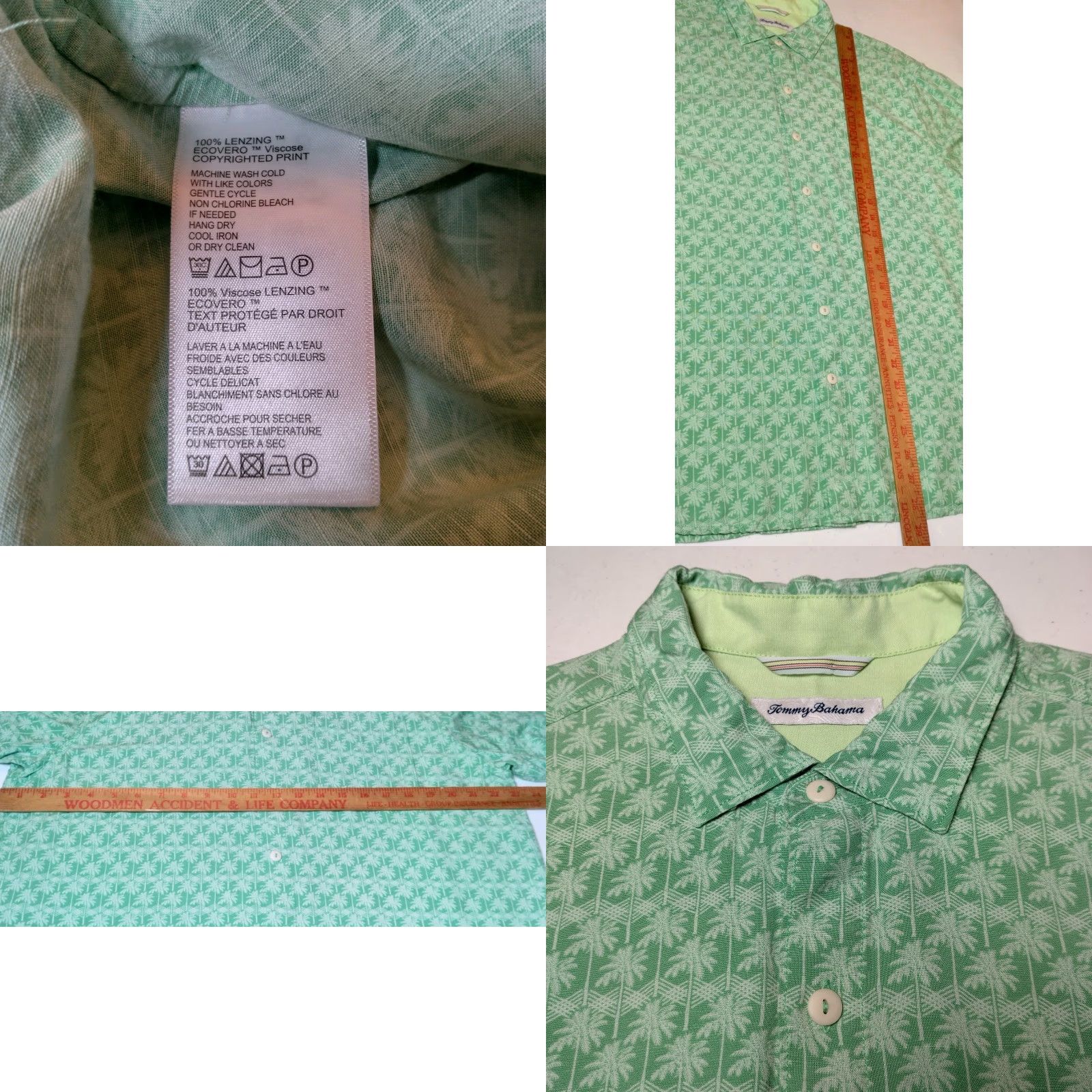 Tommy Bahama Tommy Bahama Shirt Men Large Green Rayon Palm Trees Beach Island Vacation Short Sleeve Button-Up Collared Mens Size US L / EU 52-54 / 3 - 8 Thumbnail