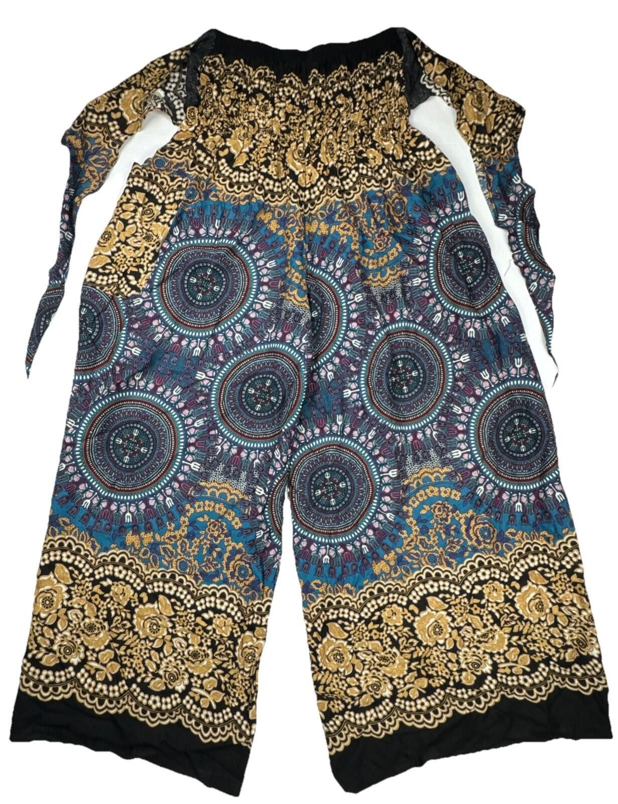 Other Bangkok Pants Smocked Waist Jumpsuit Mandala Wide Leg OS Size 28" / US 6 / IT 42 - 1 Thumbnail