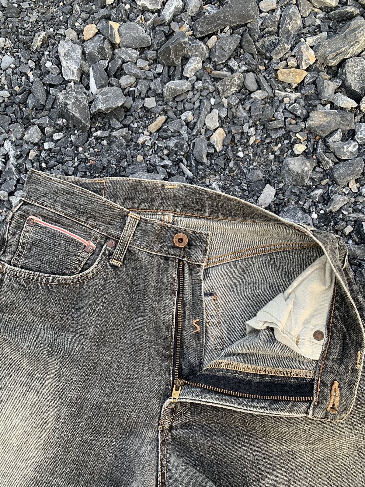 Kapital VINTAGE EDWIN 505s SELVEDGE FADED JAPANESE DISTRESSED DENIM Size US 28 / EU 44 - 15 Thumbnail