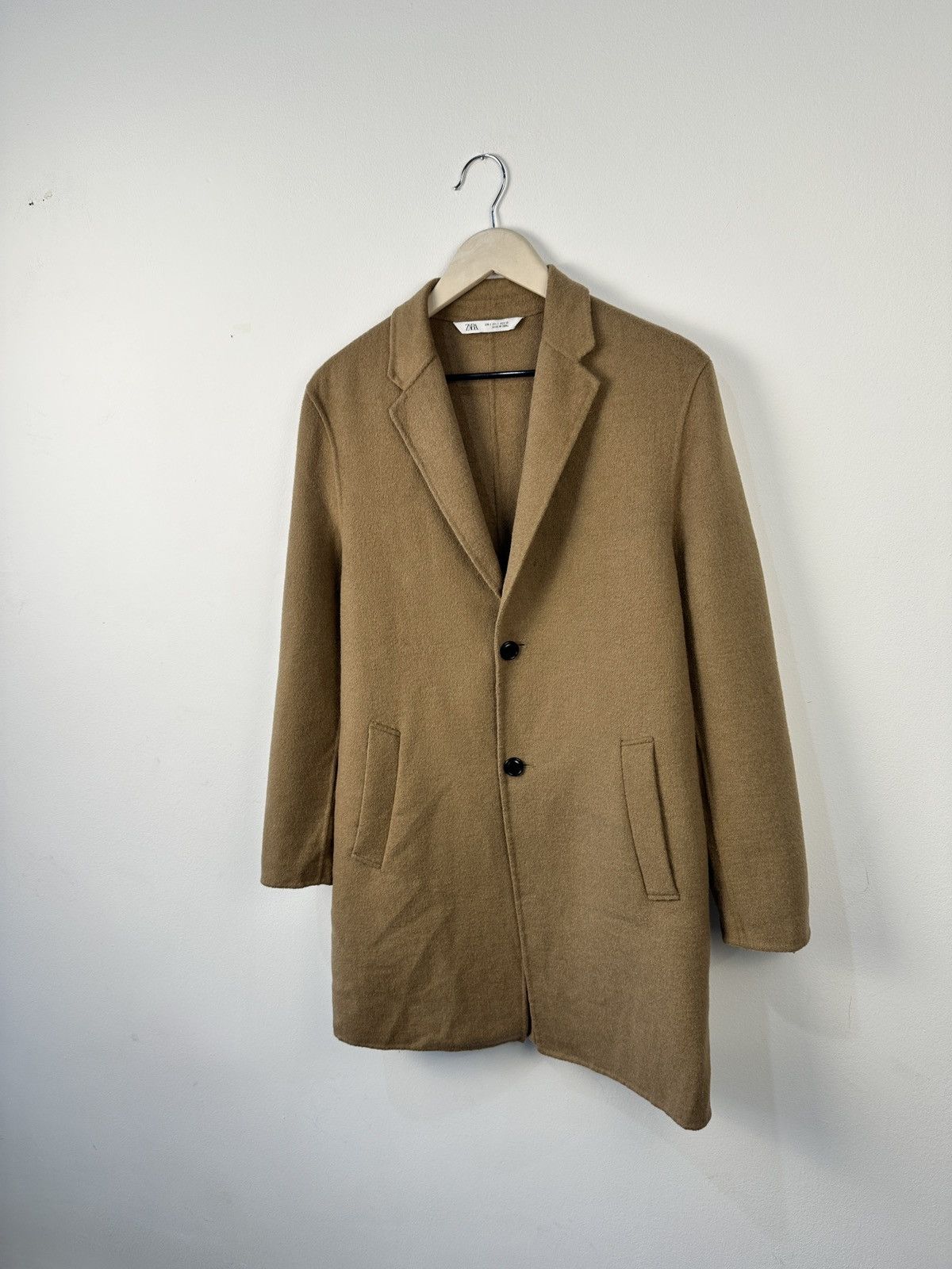 Zara Zara Camel Wool Blend Coat Overcoat Classic Single Breasted Size US M / EU 48-50 / 2 - 3 Thumbnail