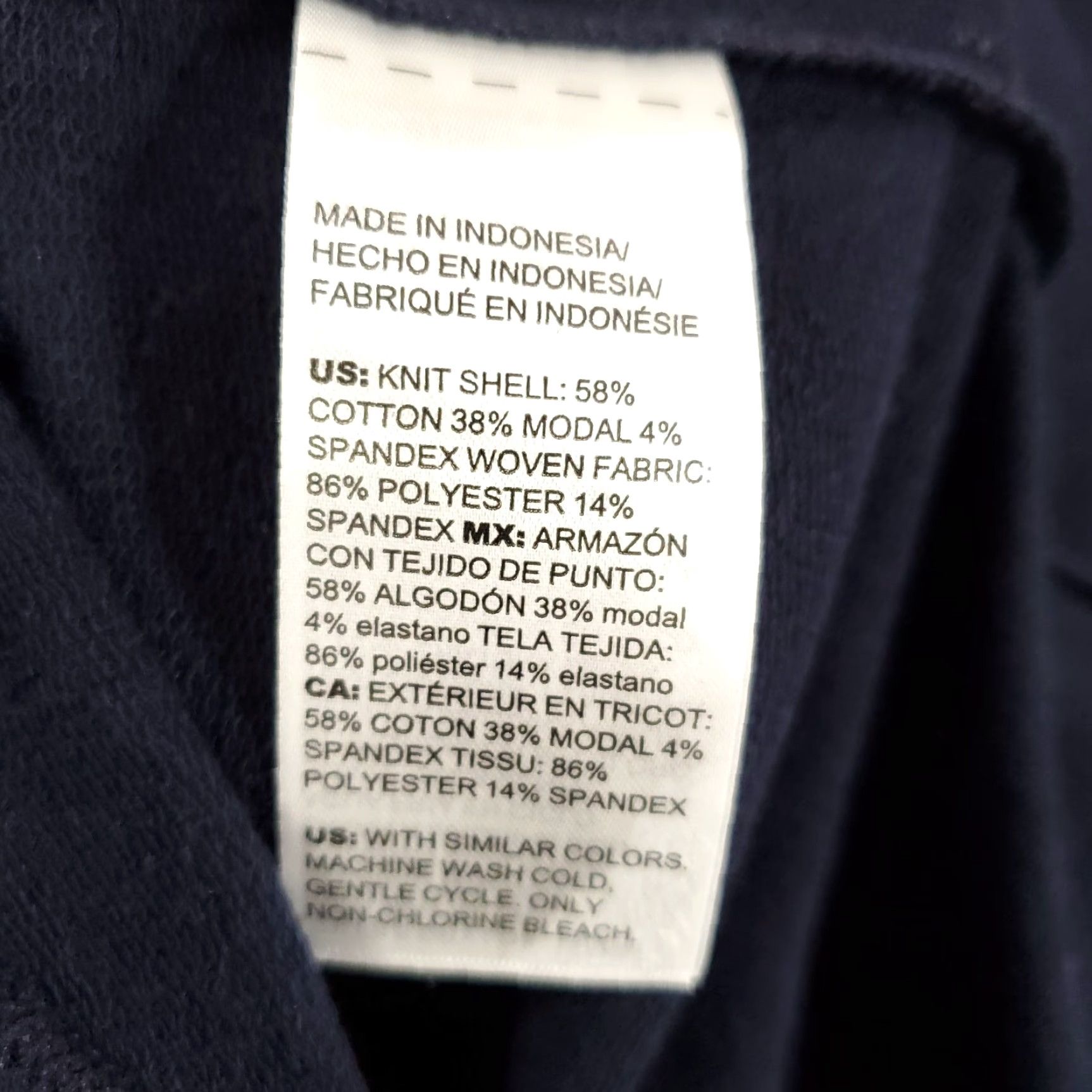 Vintage Chico's Blouse Shirt Womens Small Navy Blue Long Sleeve Stretch Top Chicos Zenergy Casual Party/Cocktail Travel Knit Cotton Blend Modal Spandex Size S / US 4 / IT 40 - 6 Thumbnail