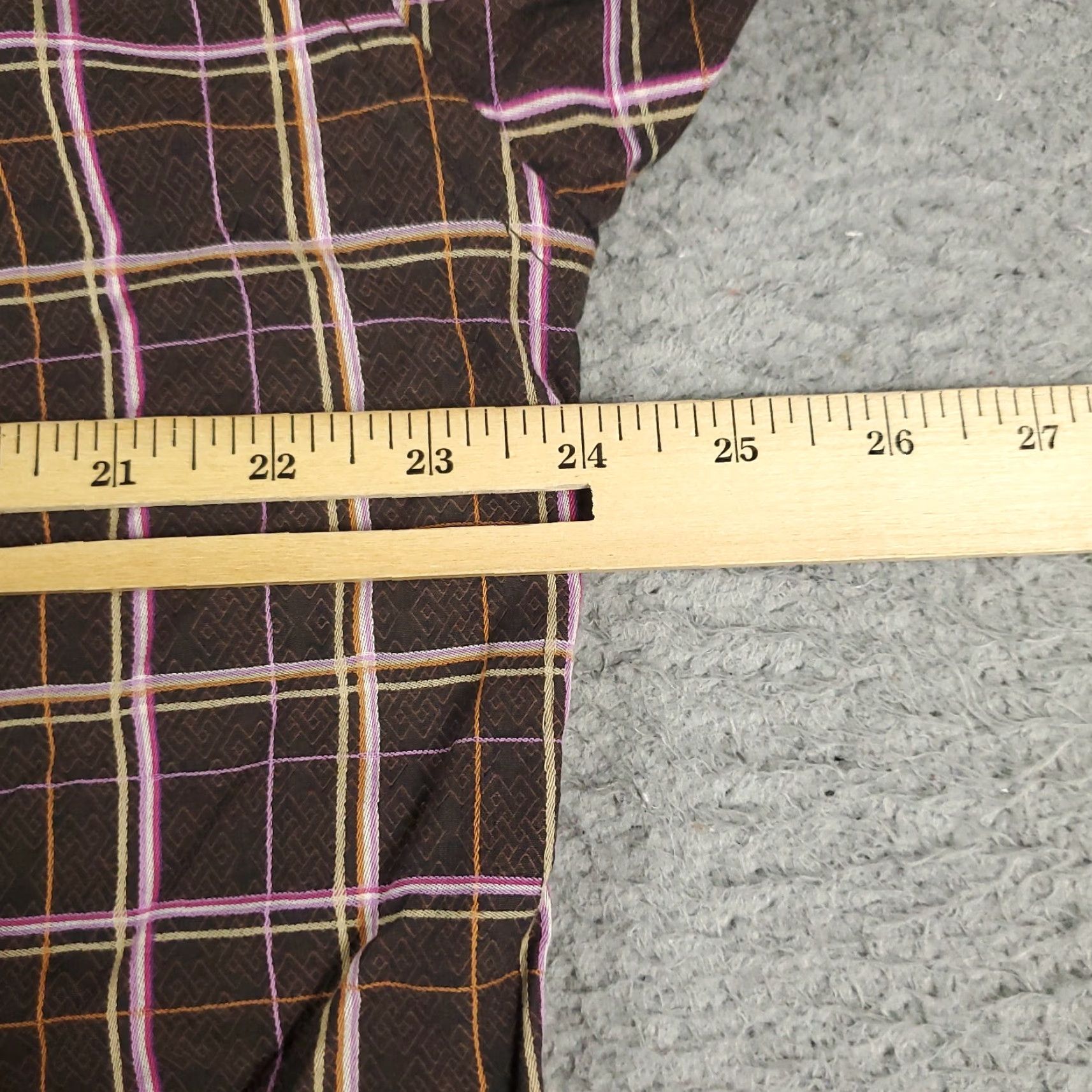 BUGATCHI Bugatchi Uomo Shirt Mens Large Brown Plaid Button-Up Long Sleeve Casual Size US L / EU 52-54 / 3 - 5 Thumbnail