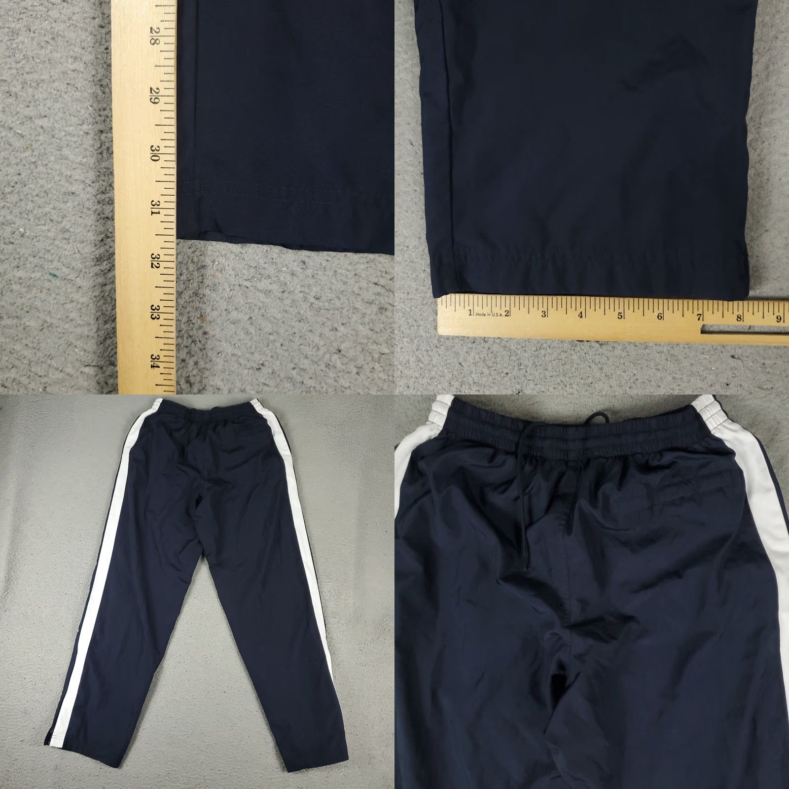 Adidas Adidas Pants Mens M Navy Blue White Ankle Zip Windbreaker Track Joggers Size US 31 - 8 Thumbnail