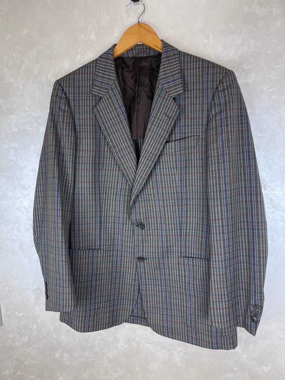 Burberry Burberry Wool Silk Blazer Jacket Plaid Check Vintage Size 52 Size 52R - 2 Thumbnail