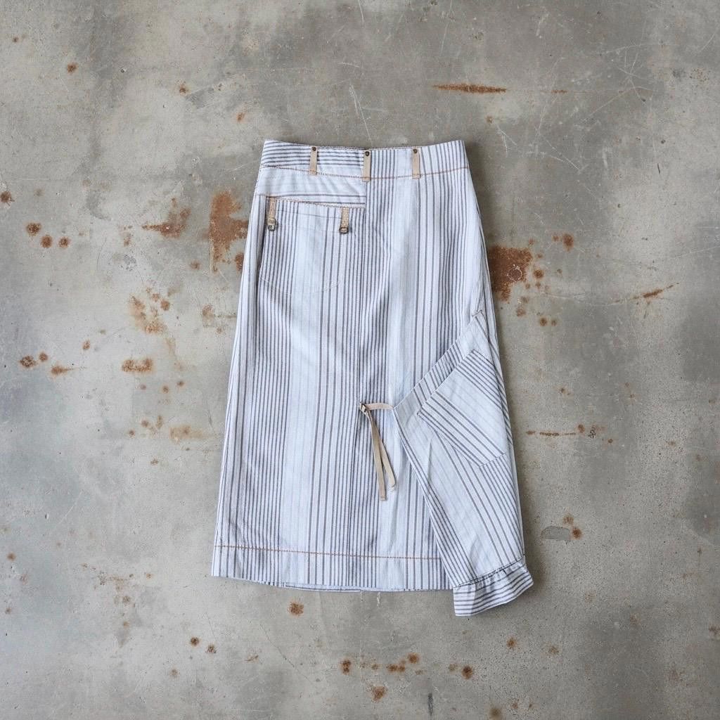 Cop Copine The Cop Copine Striped Wrap Around Midi Skirt Size 27" / US 4 / IT 40 - 2 Thumbnail