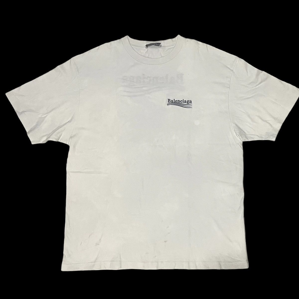 image of Balenciaga ‘Campaign’ Tee / Shirt - Embroidered in White, Men's (Size XL)