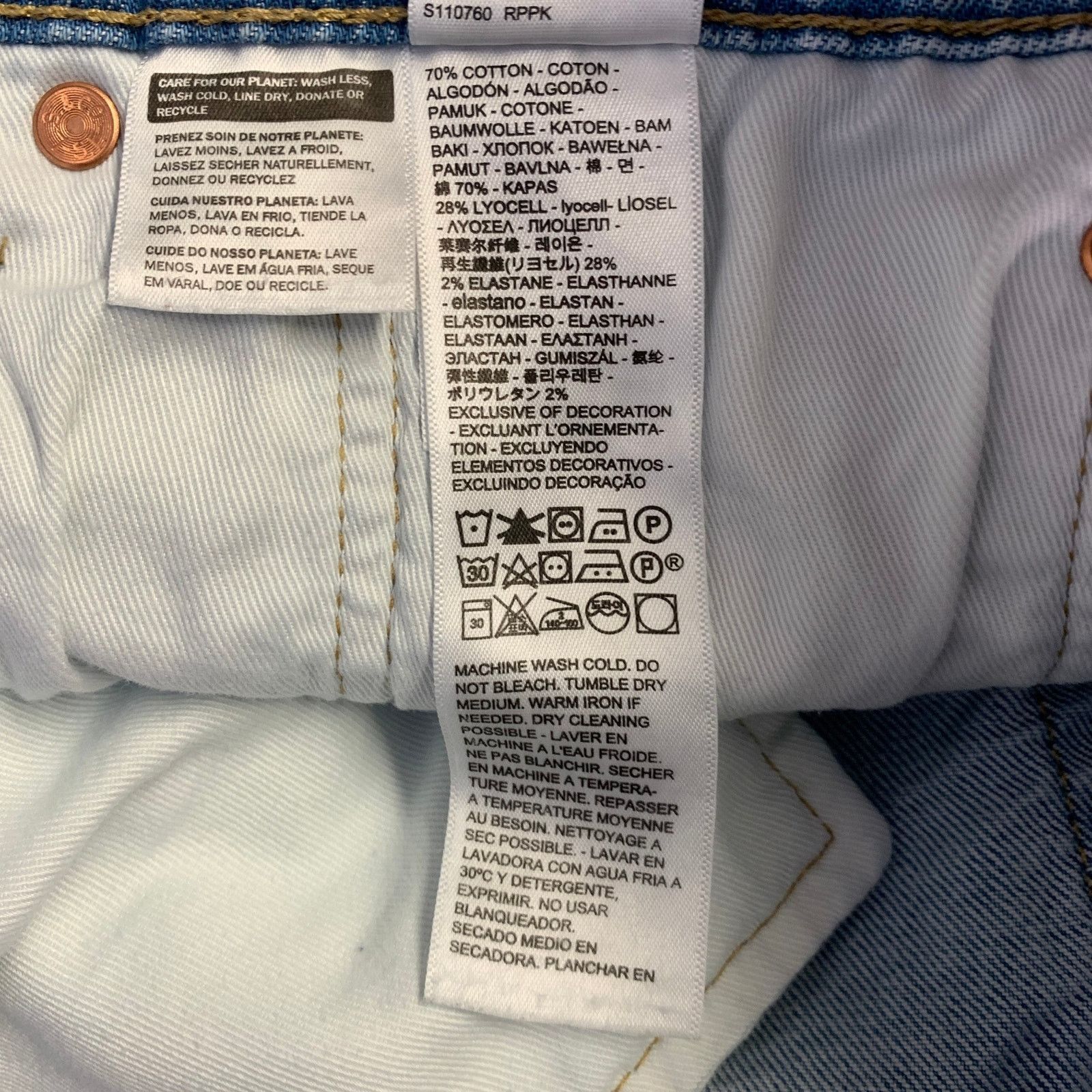 Levi's LEVI STRAUSS Size 32 Blue Cotton Five Pockets Straight Jeans Size US 32 / EU 48 - 9 Thumbnail