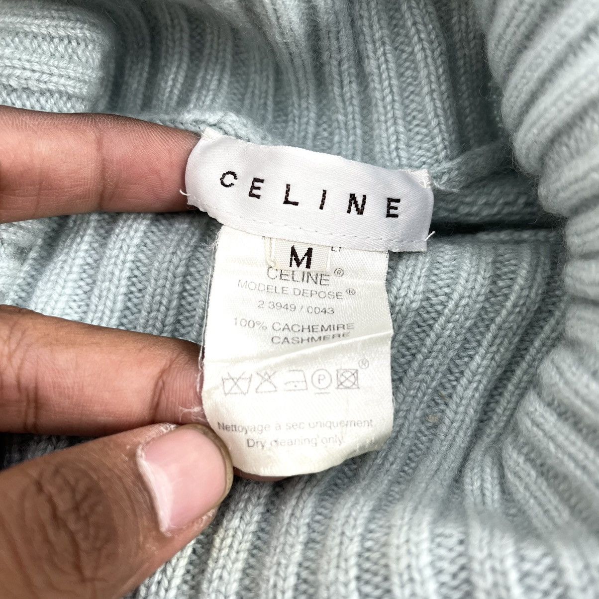 Celine Vtg Celine Cashmere Triomphe Jacquard Turtleneck Knitwear Size US M / EU 48-50 / 2 - 8 Thumbnail