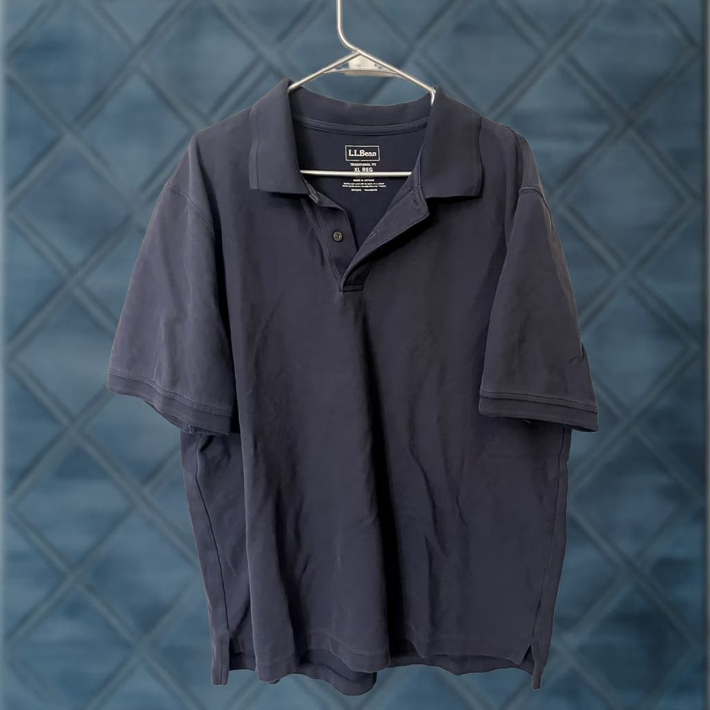 Vintage LL Bean Polo Shirt Mens Size XL Short Sleeve Navy Blue Cotton 300454 Distress Size US XL / EU 56 / 4 - 1 Thumbnail