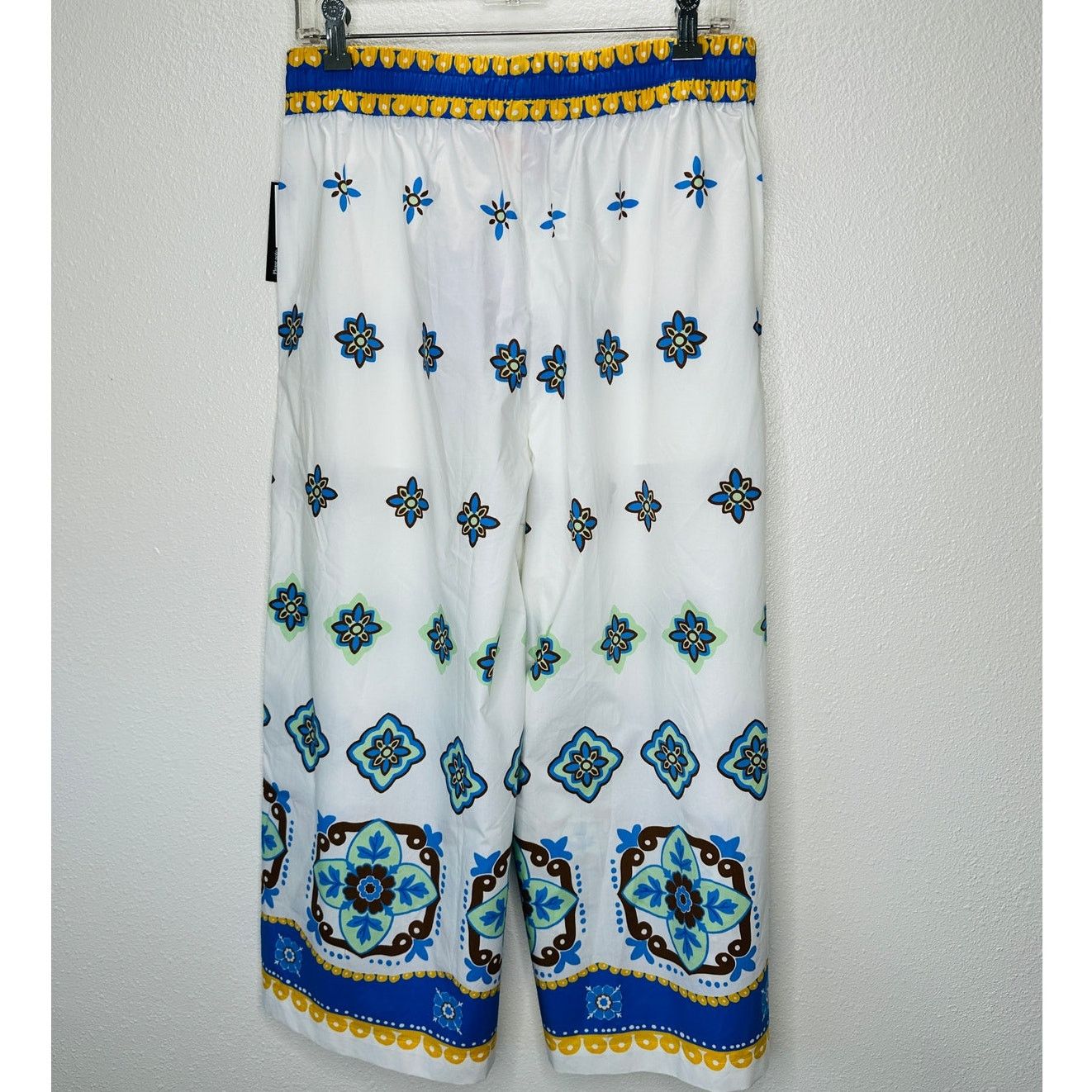 La DoubleJ NWT La DoubleJ White Blue Print Cropped Wide Leg Crop Pant L Size 34" / US 12 / IT 48 - 11 Thumbnail