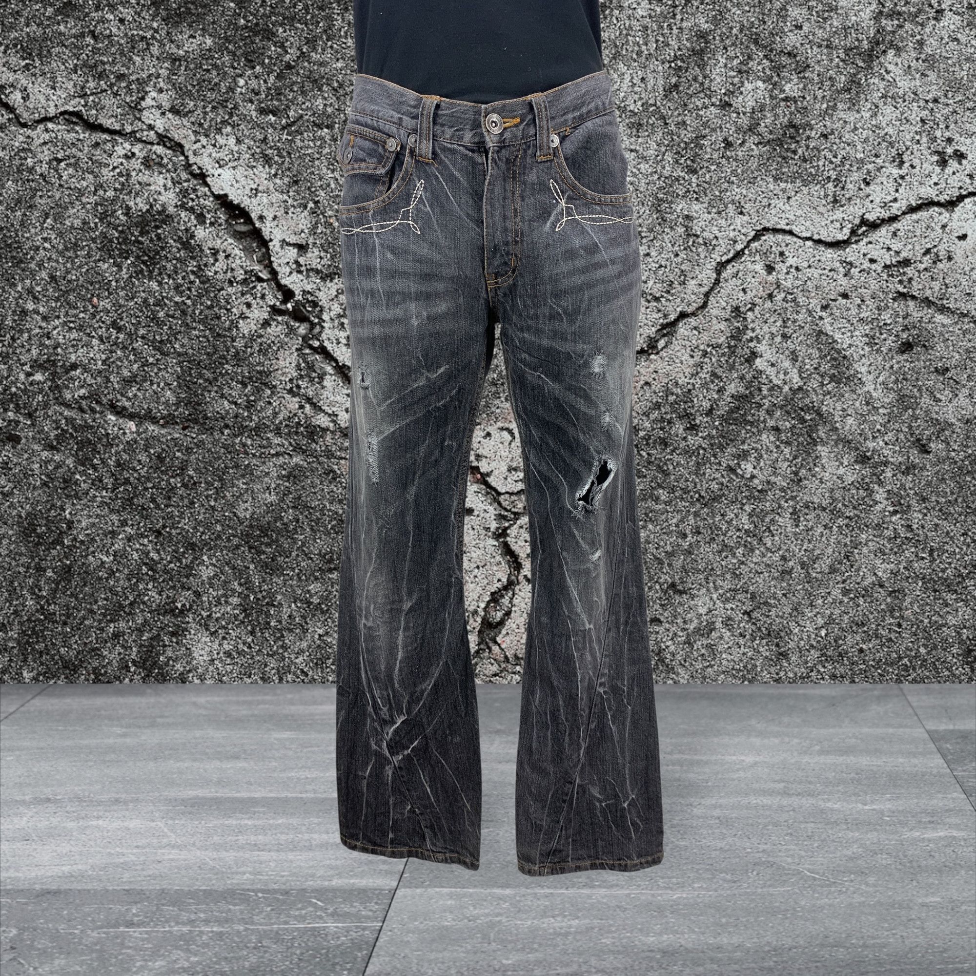 Other Antfui Denim Jeans Twisted Seam Bondage Goth Pants Size US 30 / EU 46 - 1 Thumbnail