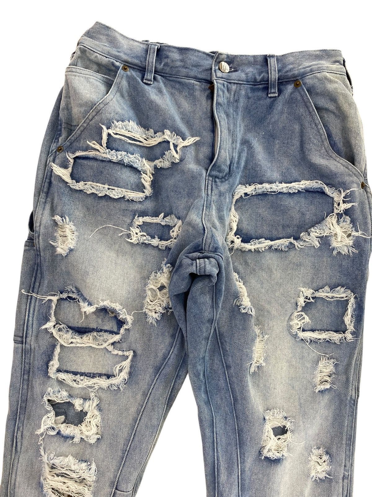If Six Was Nine Japanese Brand Dualism Distressed Patchwork Faded Jeans Size US 30 / EU 46 - 2 Thumbnail