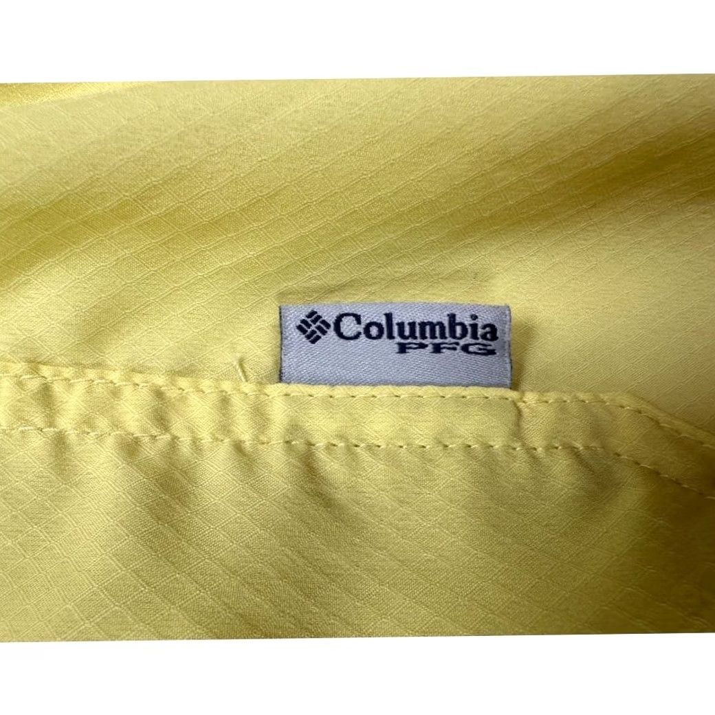 Vintage Columbia PFG Fishing Shirt Mens 2XL Yellow Short Sleeve Button-Up Vented Breathable Lightweight Pocketed 100% Polyester Size US XXL / EU 58 / 5 - 6 Thumbnail