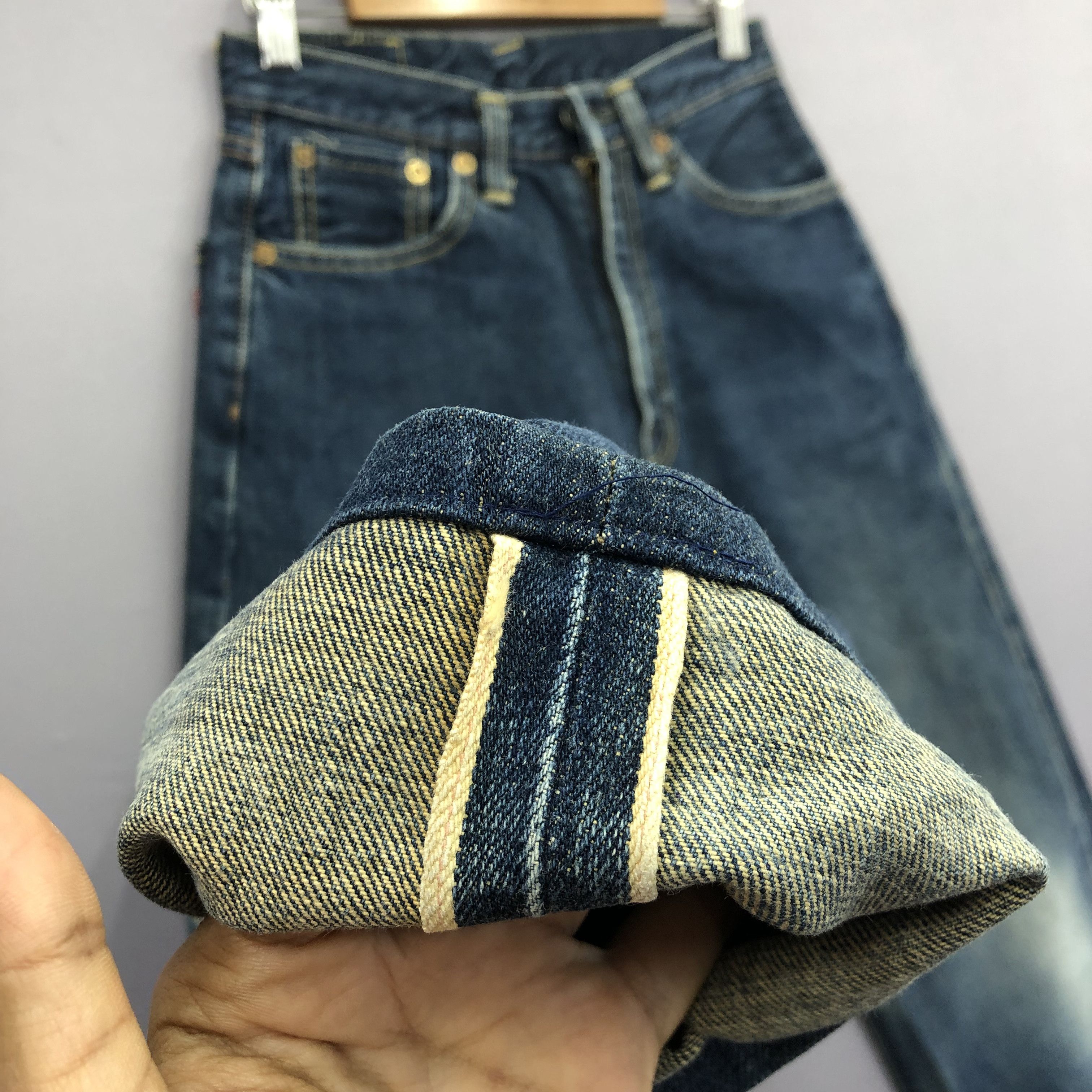 Japanese Brand Vintage Bobson Selvedge Faded Stonewash Jeans Redline Denim Size 24" / US 00 / IT 34 - 6 Thumbnail