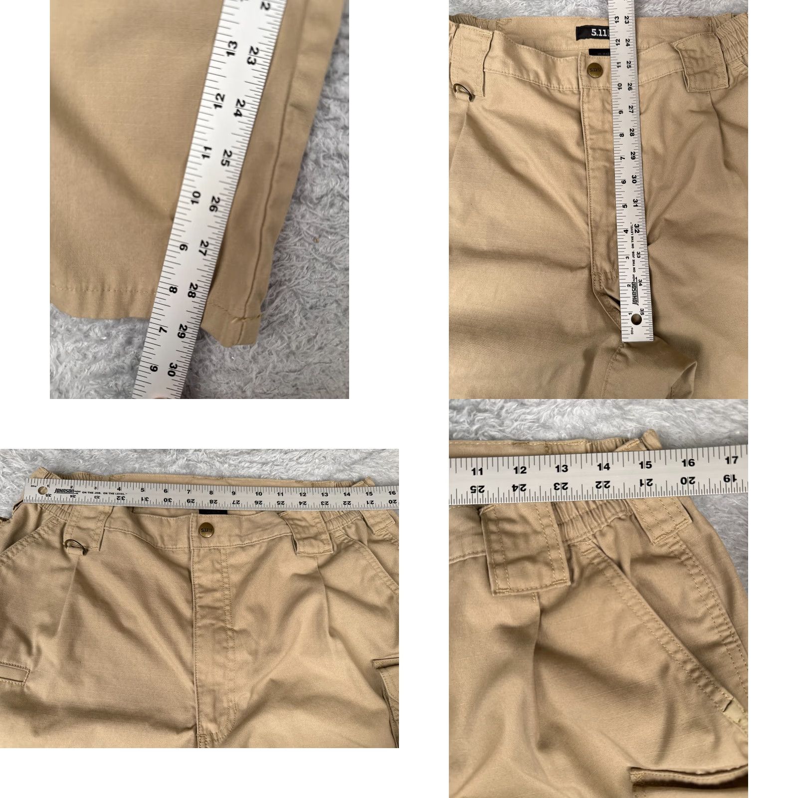 Vintage 5.11 Tactical Pants Men 36 Beige Cargo Double Knee Rip-Stop Fabric LEO EMT 36x30 Size US 36 / EU 52 - 8 Thumbnail