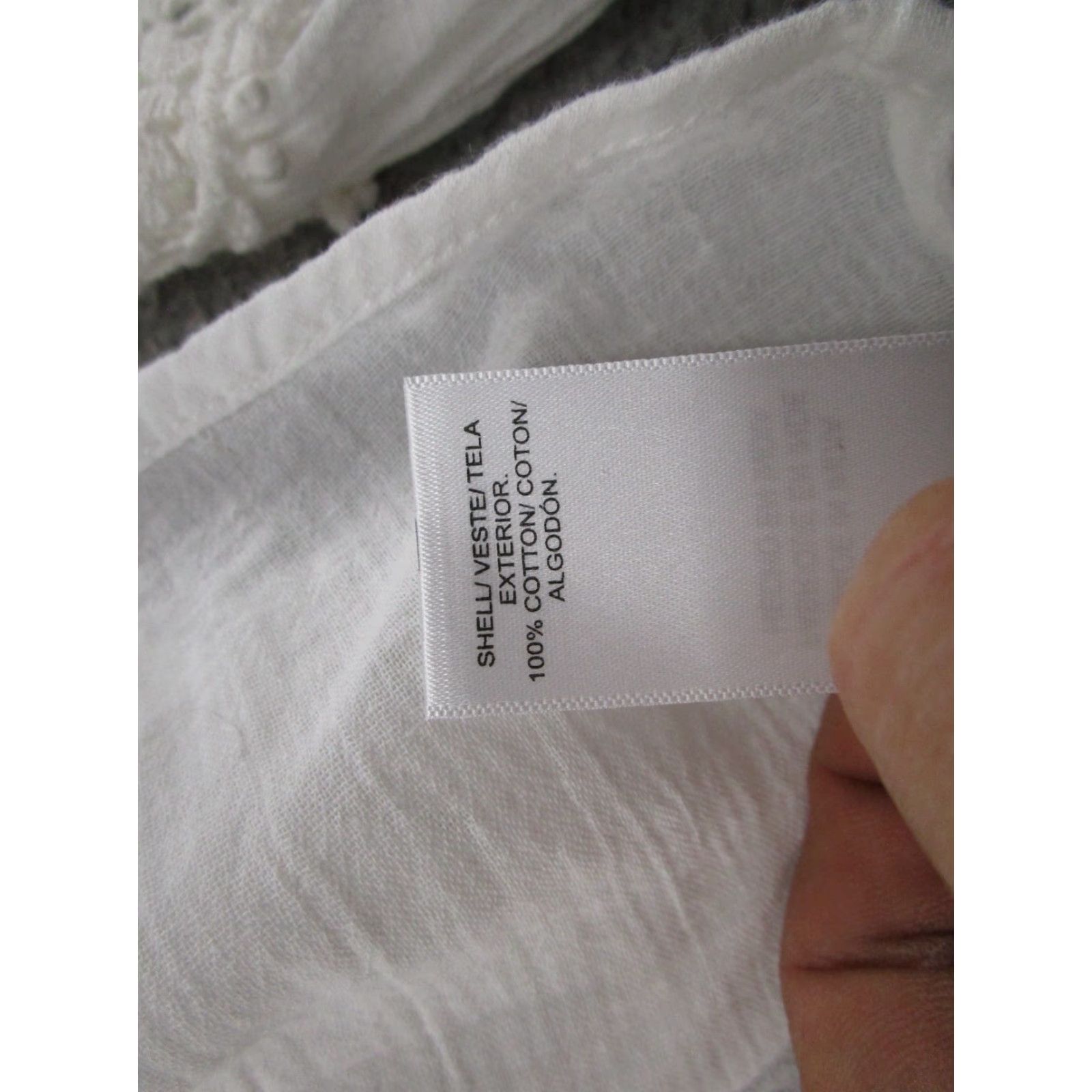 Lucky Brand Lucky Brand Womens V Neck Lace Sheer White Long Sleeve Blouse Top Size L NEW Size L / US 10 / IT 46 - 4 Thumbnail