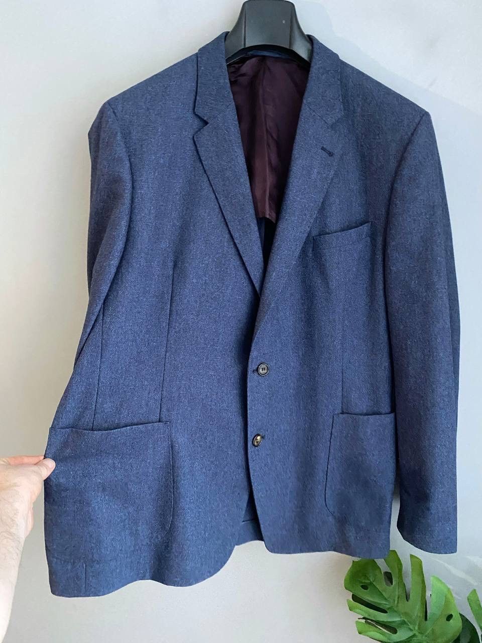 Vitale Barberis Canonico Yves Gerard x Vitale Barberis Wool/Silk Blue Blazer, Size 56 Size 54R - 9 Thumbnail