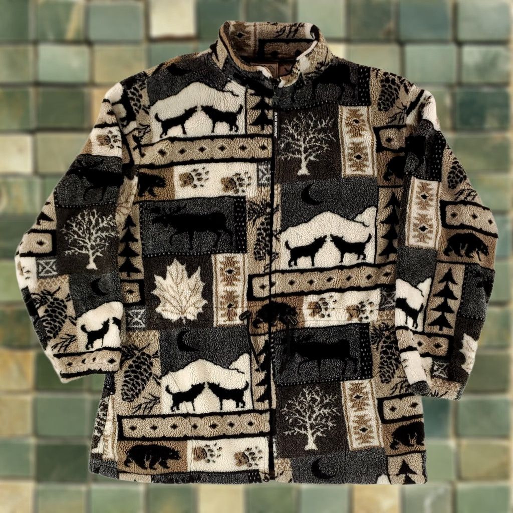 ウェア Grailed Vintage VTG Black Mountain Alaska Fleece Orca Whale Nature Jacket