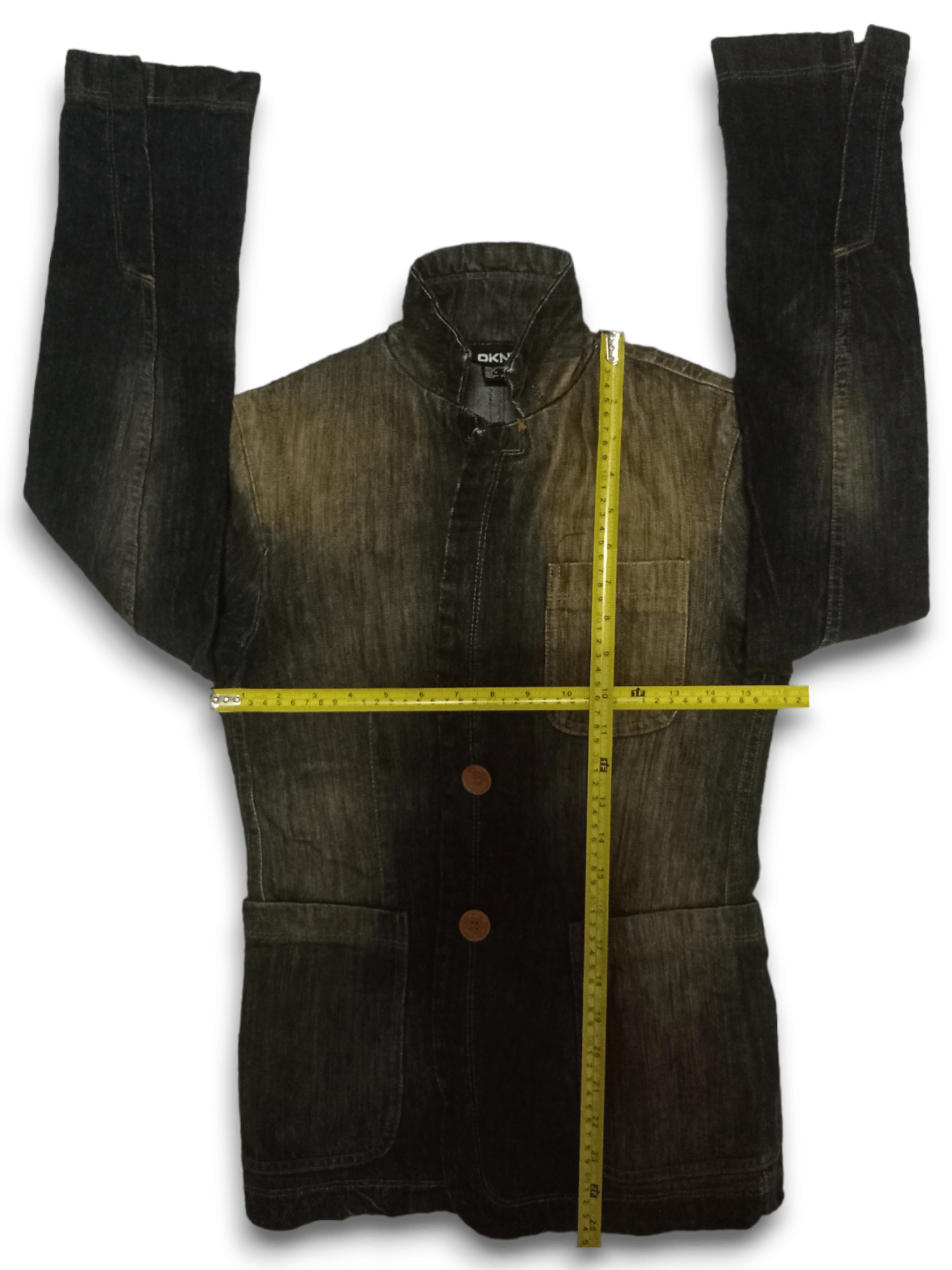 DKNY × Donna Karan Vintage DKNY Rusty Wash Denim Jacket Made in Italy Size M / US 6-8 / IT 42-44 - 7 Thumbnail