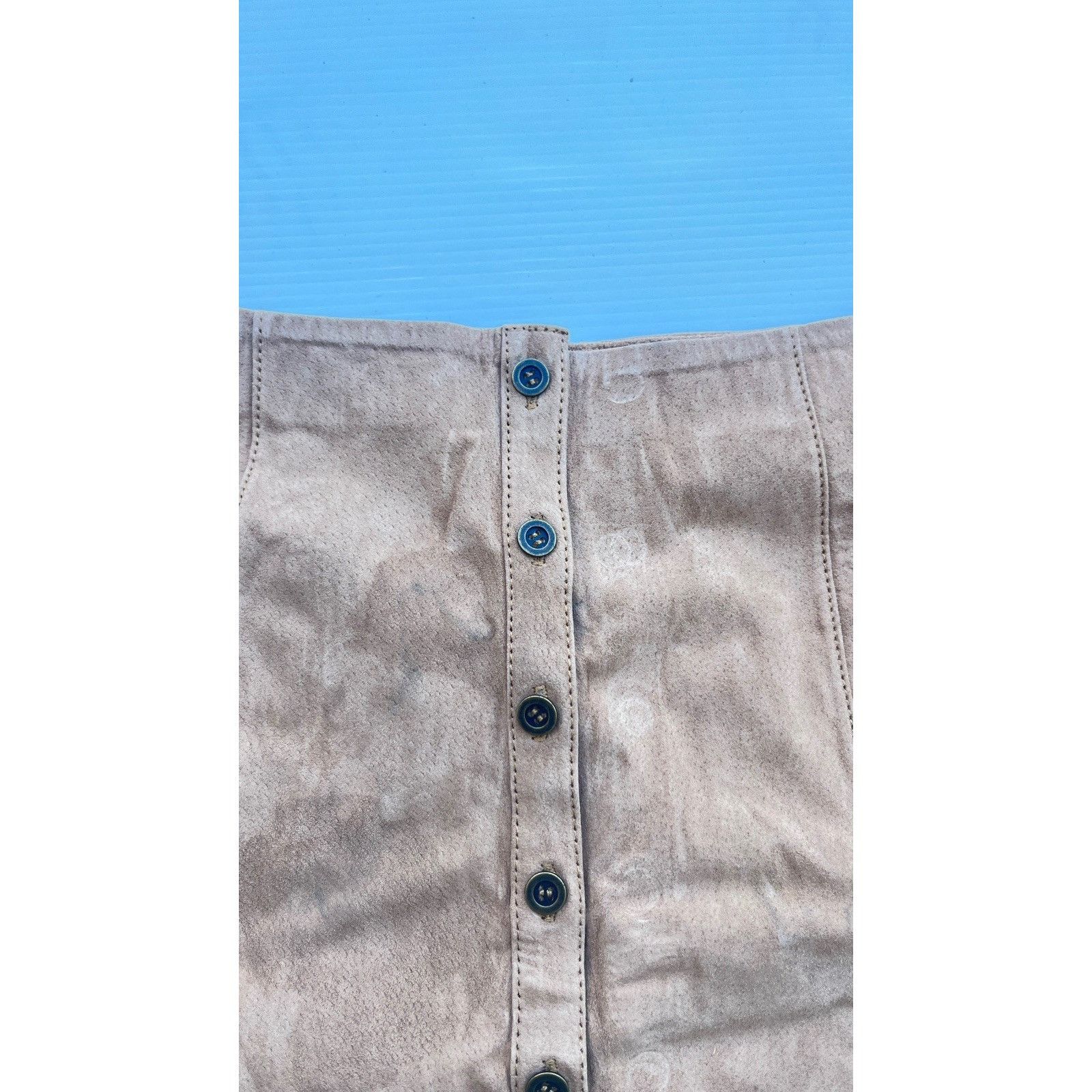 Other Bagatelle Women Beige Genuine Leather Button Scallop Hem Min Size 26" / US 2 / IT 38 - 5 Thumbnail