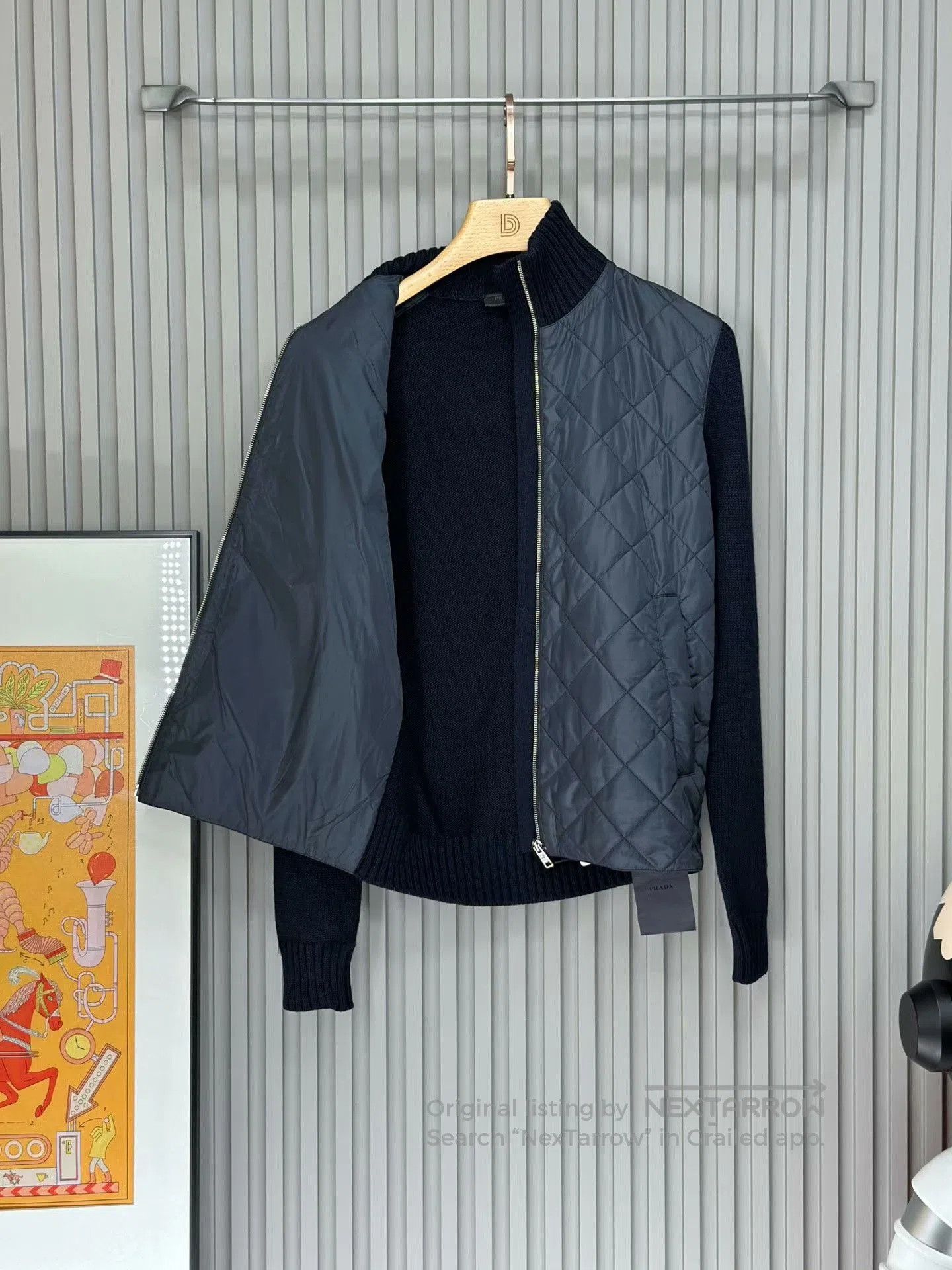 Prada PRADA Navy Knit Paneled Jacket. Size US S / EU 44-46 / 1 - 3 Thumbnail