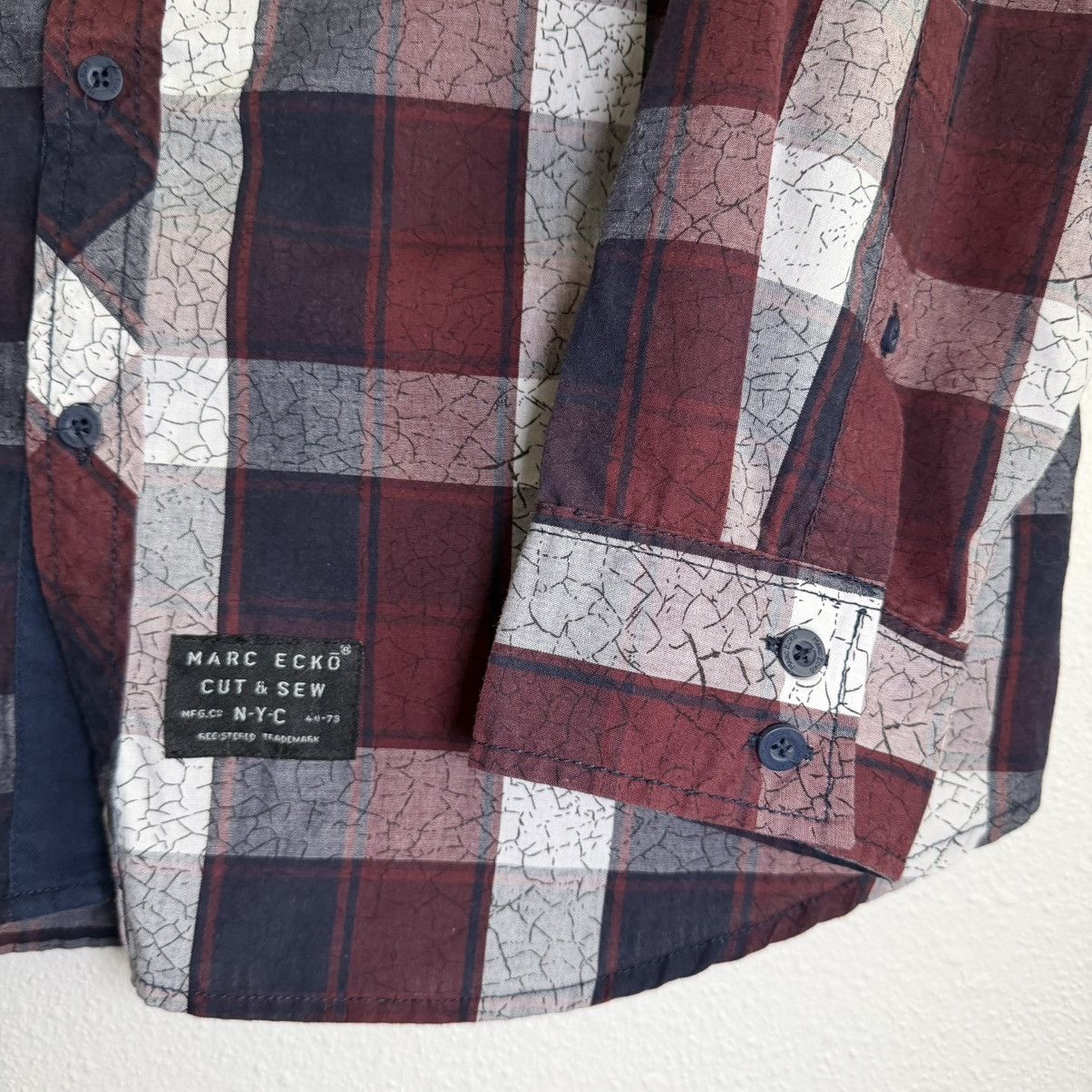 Marc Ecko Marc Ecko Shirt Mens XL Red Blue Plaid Button Up Long Sleeve Size US XL / EU 56 / 4 - 4 Thumbnail
