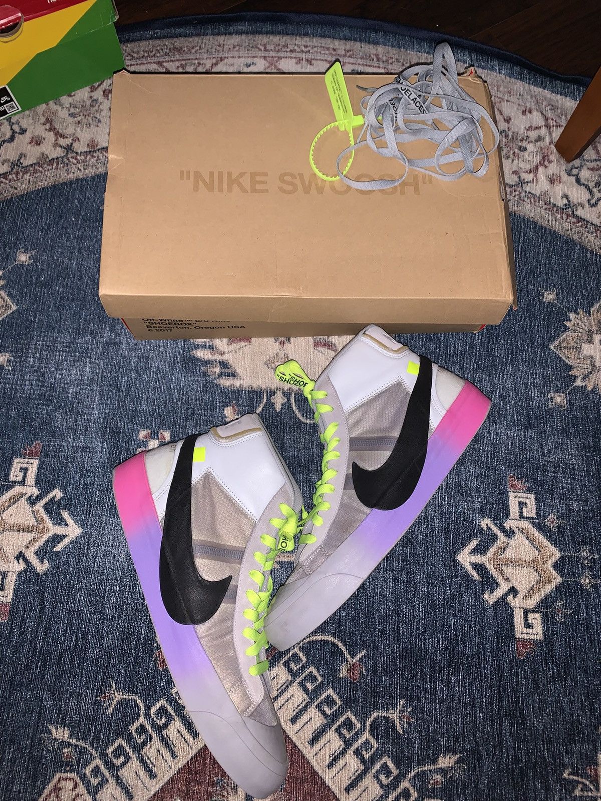 Nike 2018 Nike Blazer Mid Off-White Wolf Grey Serena Queen Size US 11.5 / EU 44-45 - 12 Thumbnail
