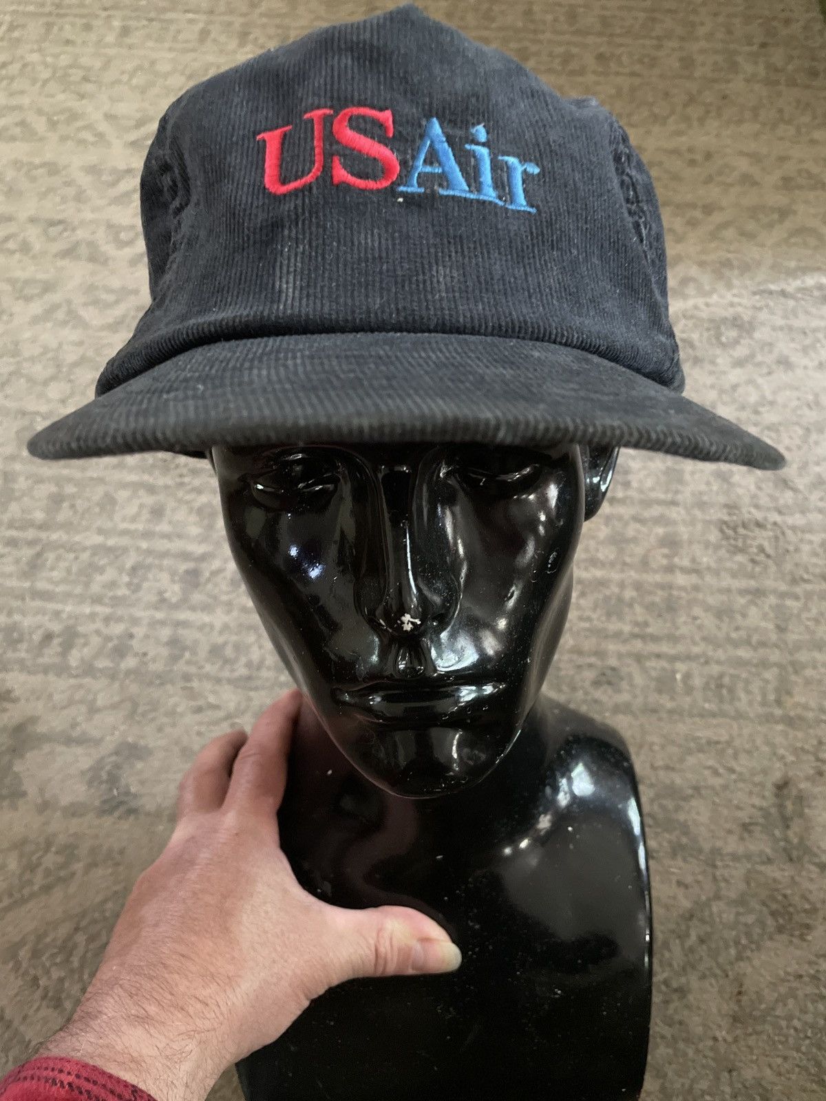 Vintage US Air airlines Trucker Vintage Snapback Hat Cap corduroy 🛫 Size ONE SIZE - 3 Thumbnail