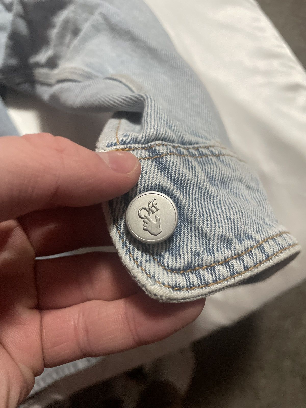 Off-White Off White Button Up Denim Jacket Size US S / EU 44-46 / 1 - 9 Thumbnail