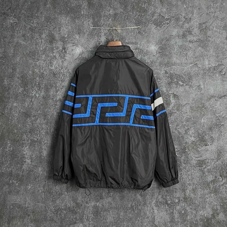 Versace Versace Logo back pattern stand-up collar jacket Size US XL / EU 56 / 4 - 2 Thumbnail
