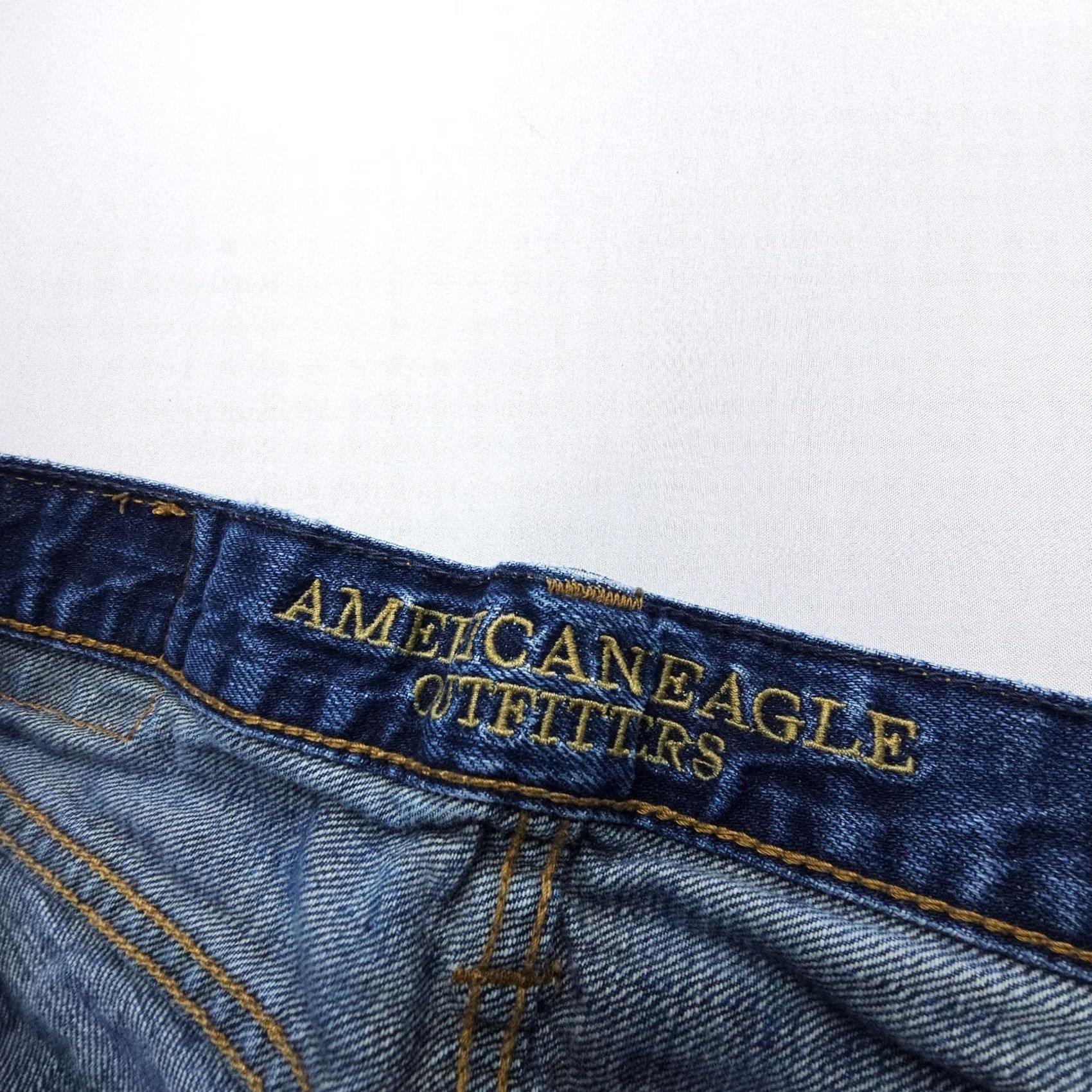 American Eagle Outfitters American Eagle Outfitters Jeans Mens 30 x 31 Slim Straight Dark Wash Denim Hemmed Blue 5-Pocket Logo Casual JeansMens Size US 30 / EU 46 - 7 Thumbnail