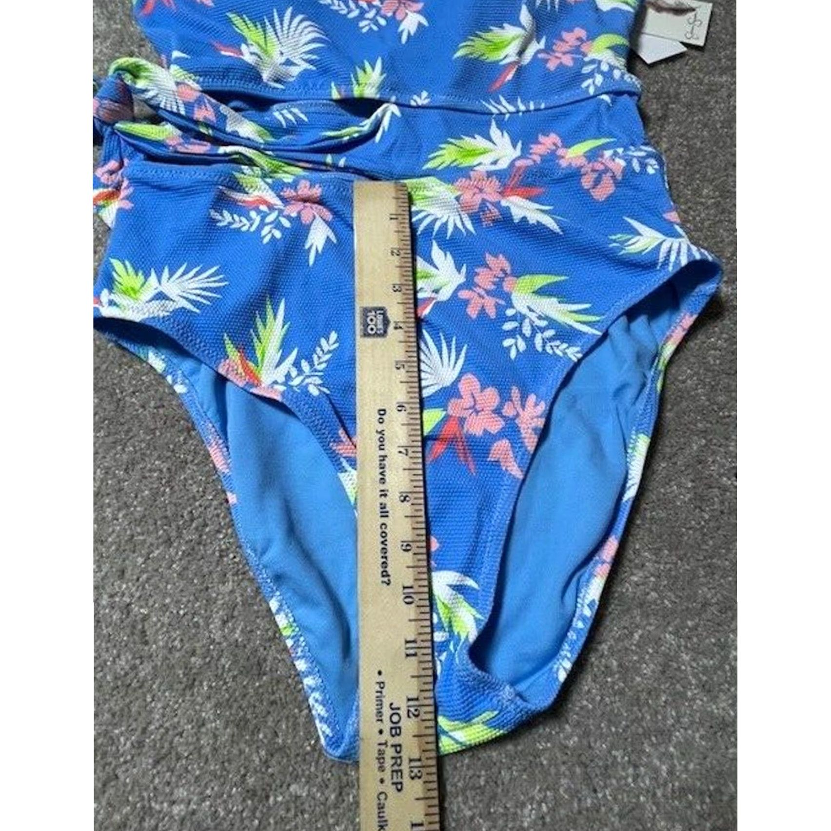 Jessica Simpson Jessica Simpson One Piece Bathing Suit L Floral Beach Women Spaghetti Strap Padded Removable Pads Swim Coastal Nylon Spandex Blue Size L / US 10 / IT 46 - 6 Thumbnail