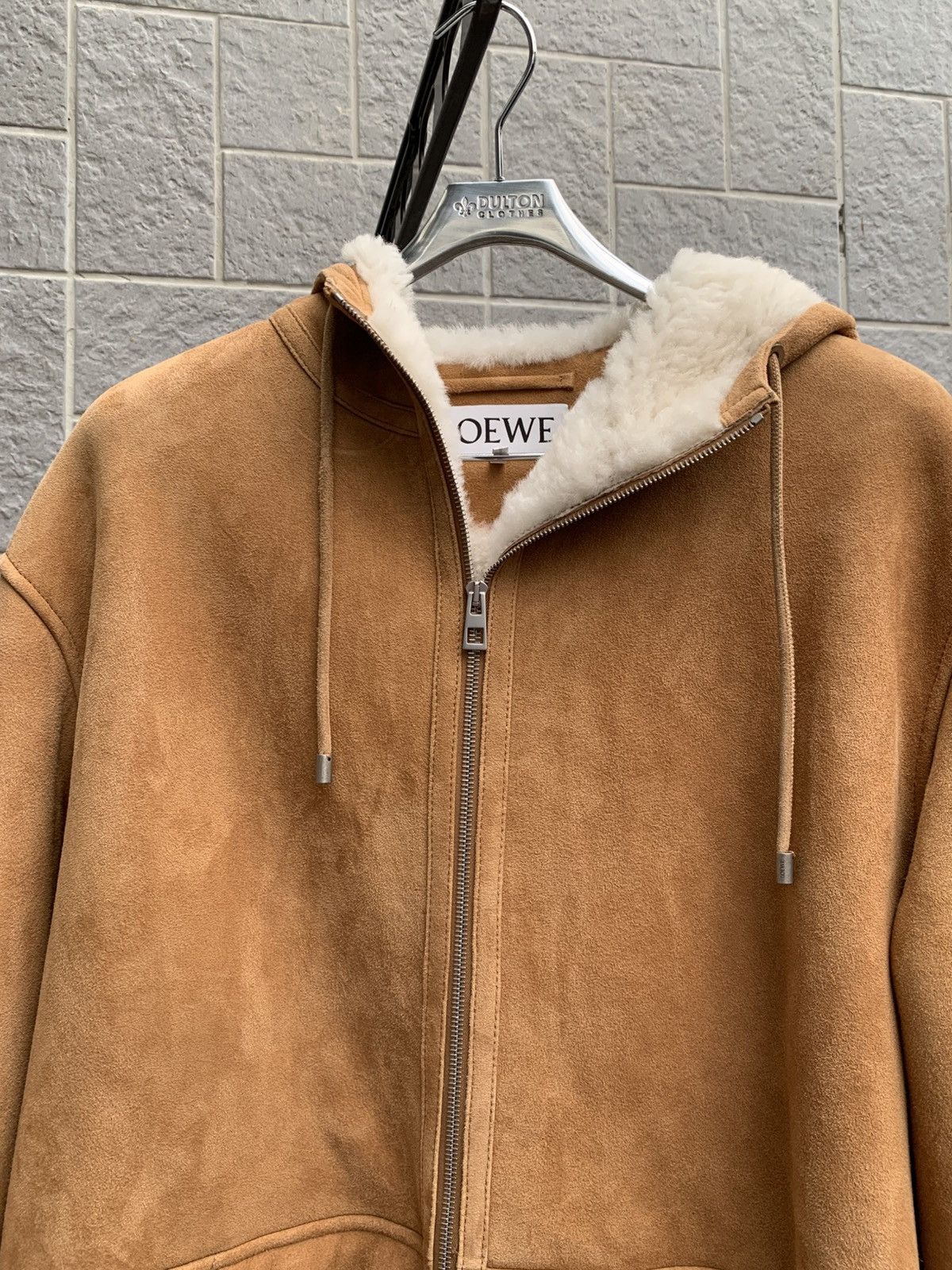 Loewe Hooded Leather Jacket Beige Size US M / EU 48-50 / 2 - 2 Thumbnail