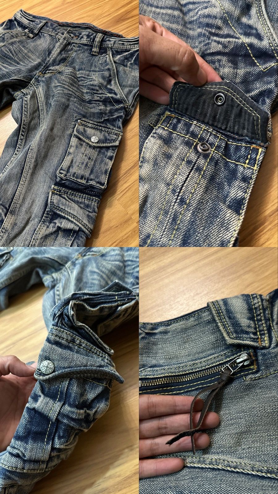Nicole Club Nicole Club For Men Flare Multi Pocket Bondage Denim Jeans Size US 32 / EU 48 - 10 Thumbnail