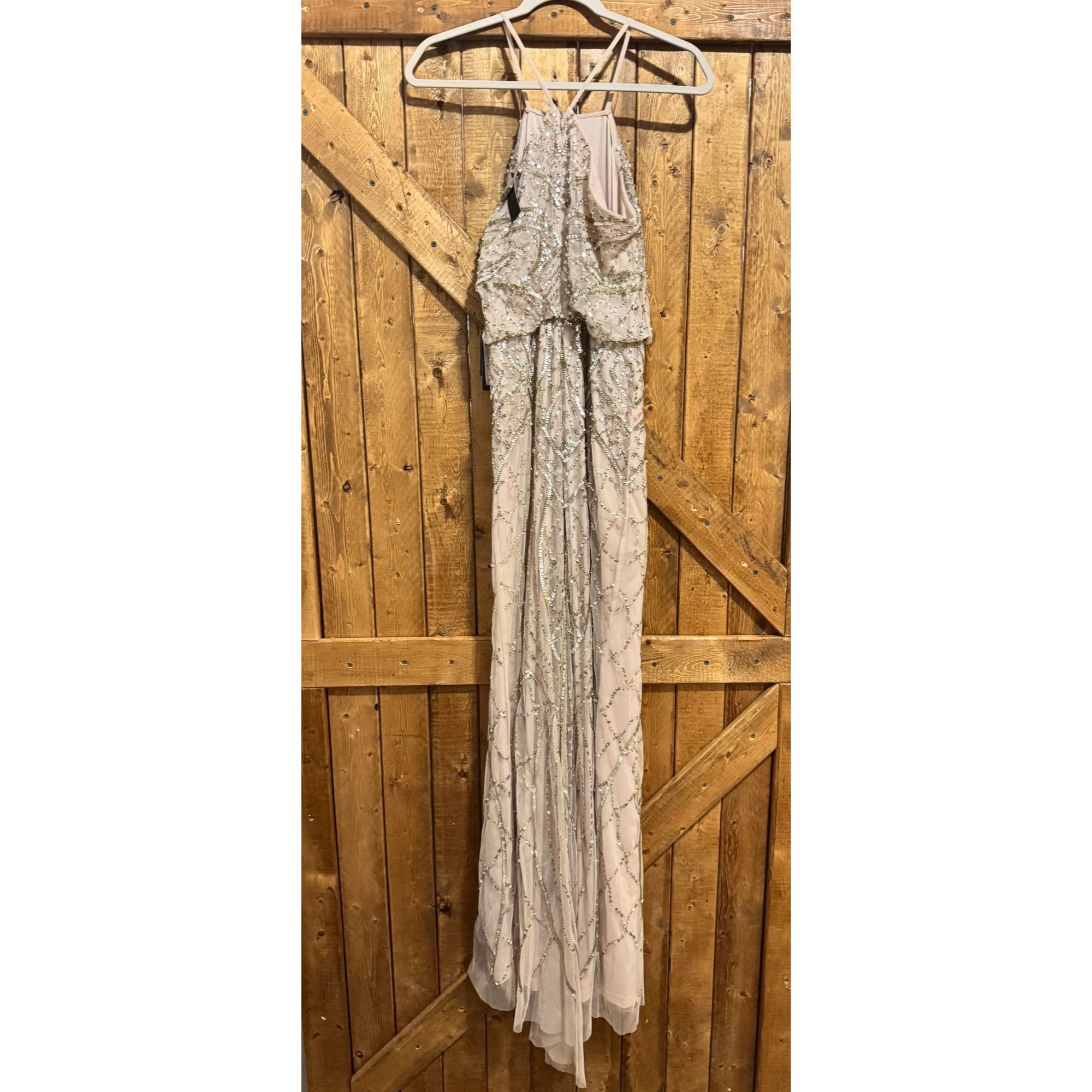 Adrianna Papell NWT Adrianna Papell Halter Fully Beaded Blouson Gown Formal Size M / US 6-8 / IT 42-44 - 4 Thumbnail