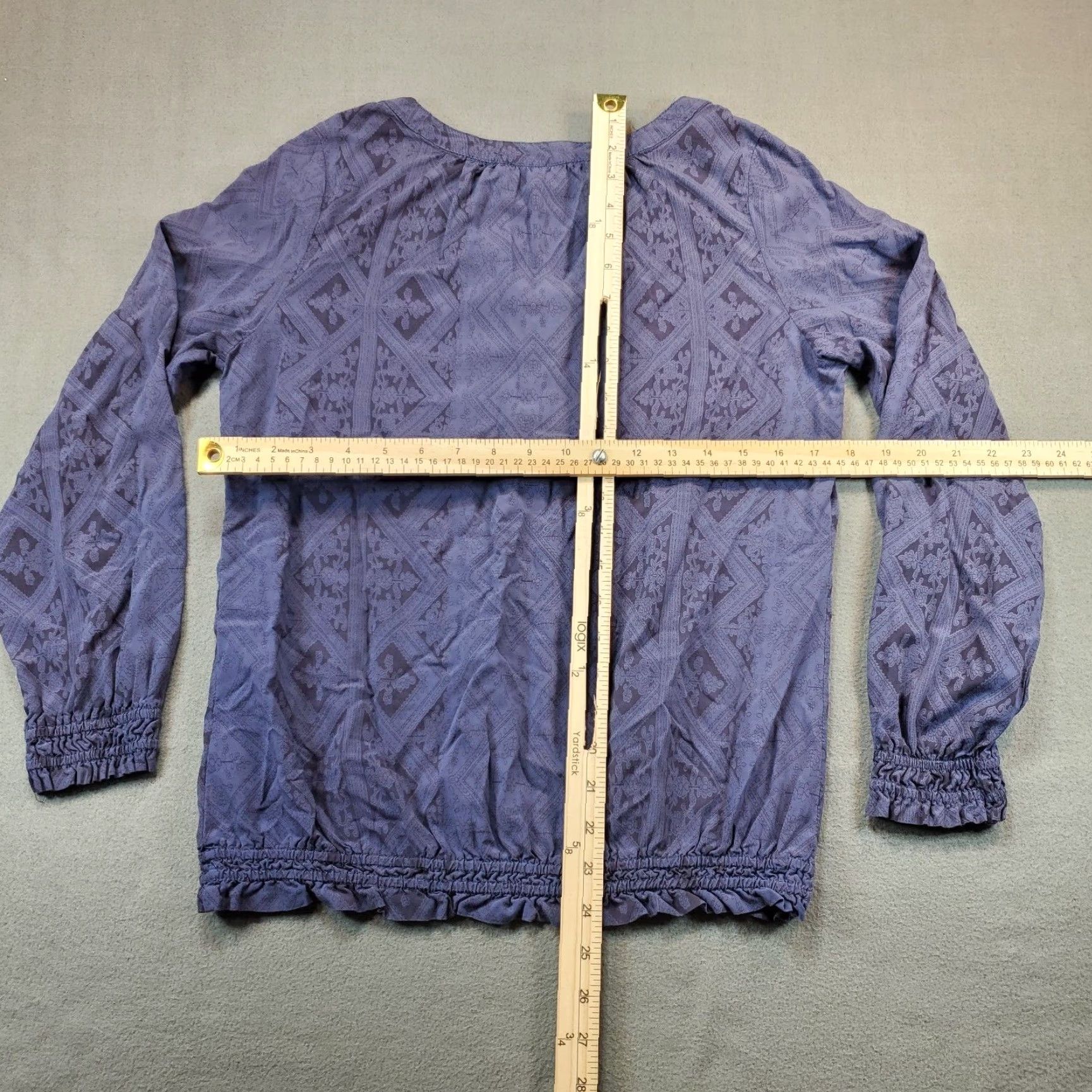 Vintage VINTAGE COMO Blue Boho Loose Top Medium Peasant Blouse Shirt Size M / US 6-8 / IT 42-44 - 3 Thumbnail