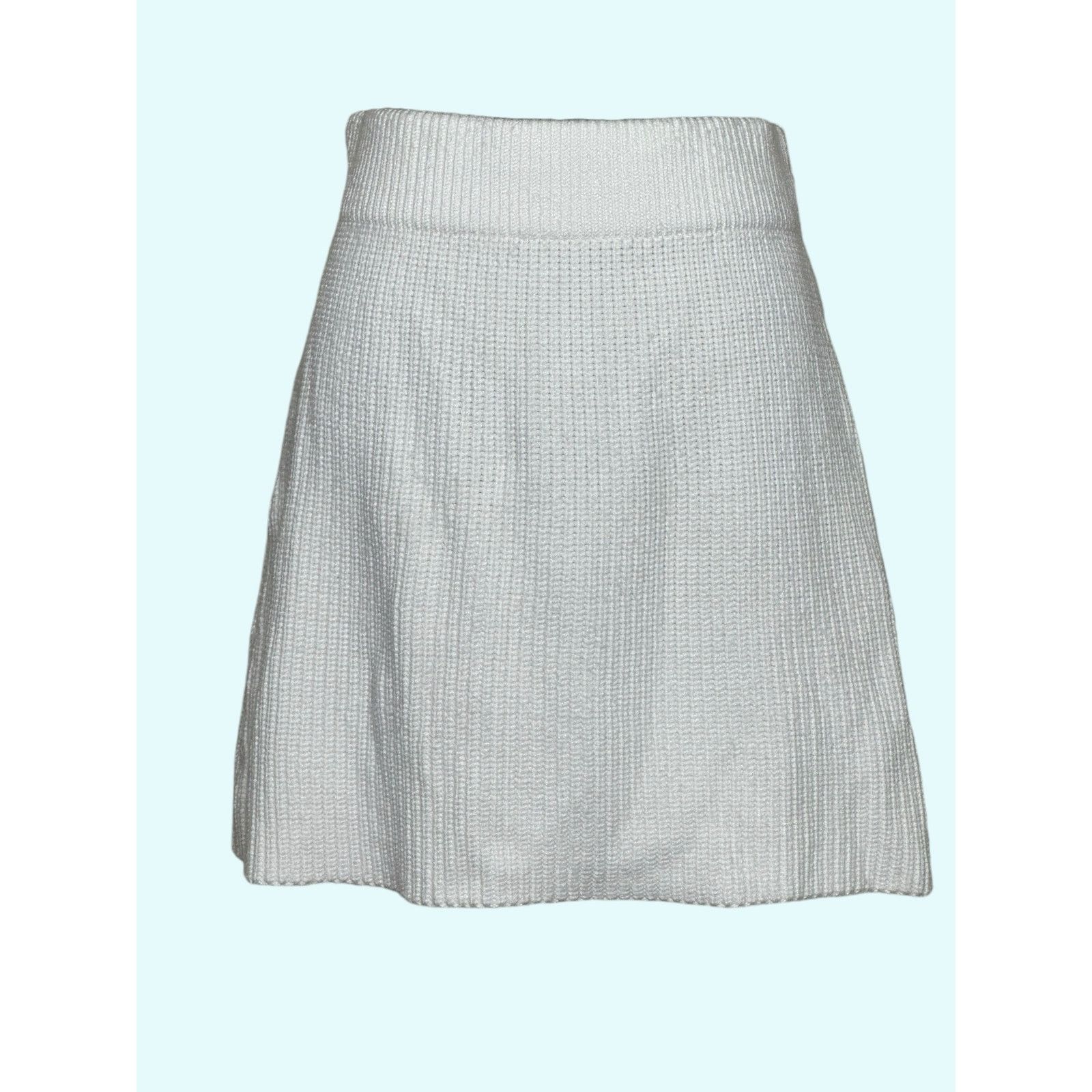 Zara Zara off white knit pull on mini skirt size Small Size 29" - 7 Thumbnail