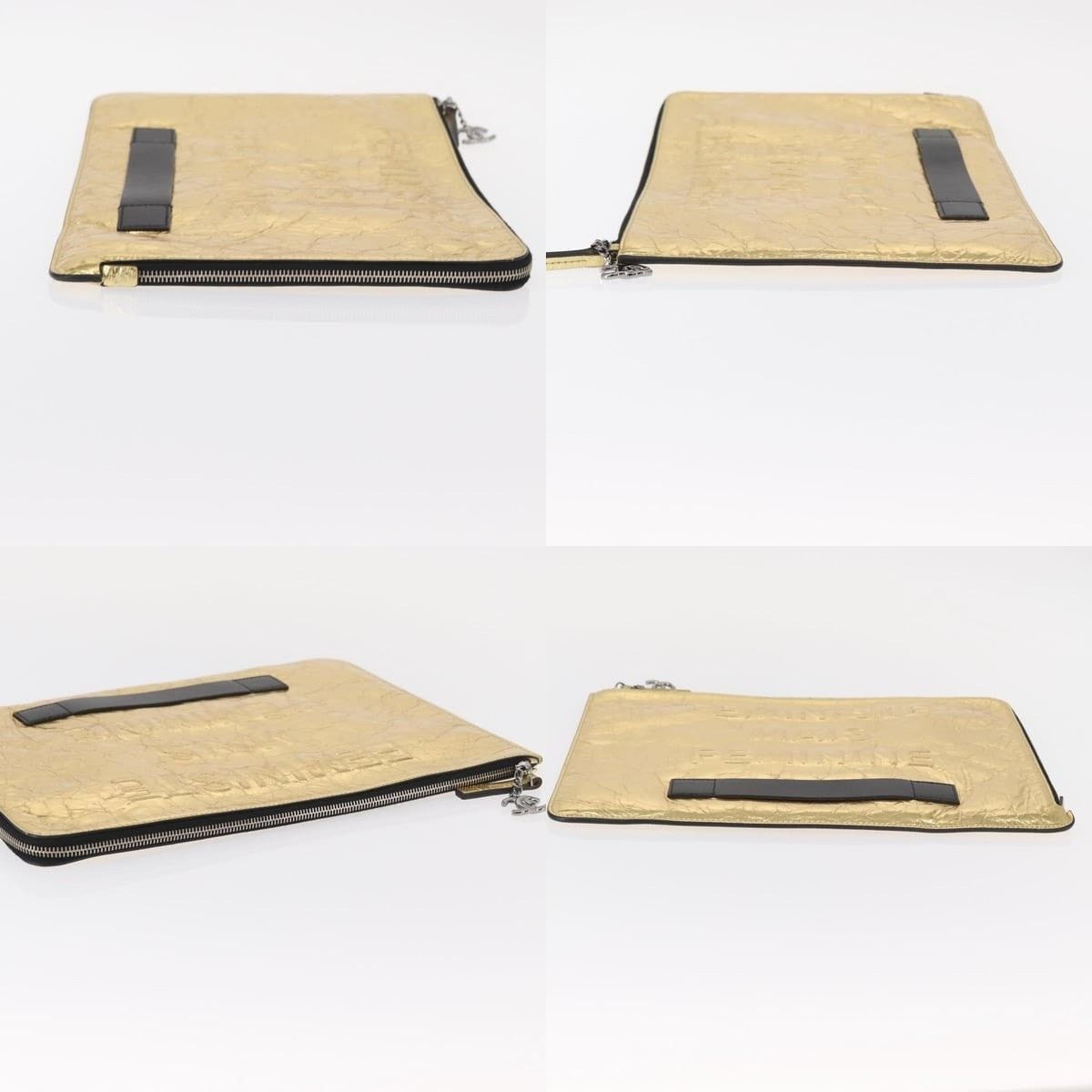 Chanel Chanel Clutch Bag Leather Gold CC Size ONE SIZE - 3 Thumbnail