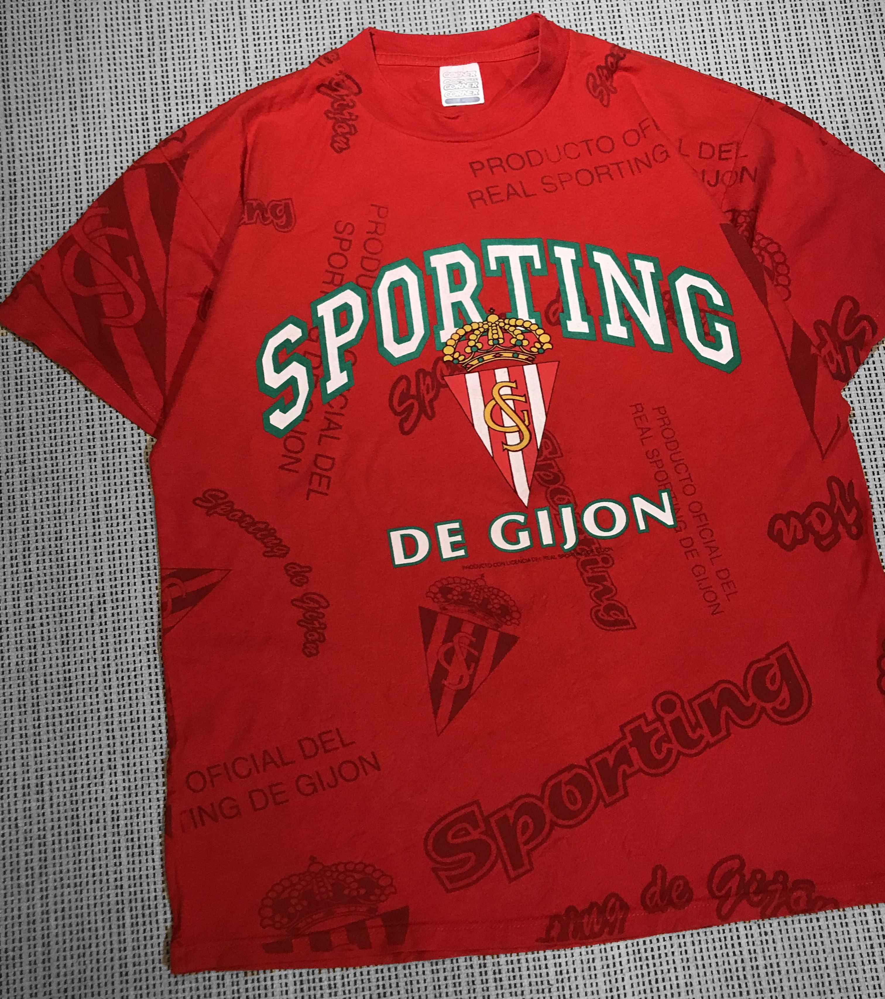 Vintage Red Y2K Sporting de Gijon AOP T-shirt (M) Size US M / EU 48-50 / 2 - 2 Thumbnail