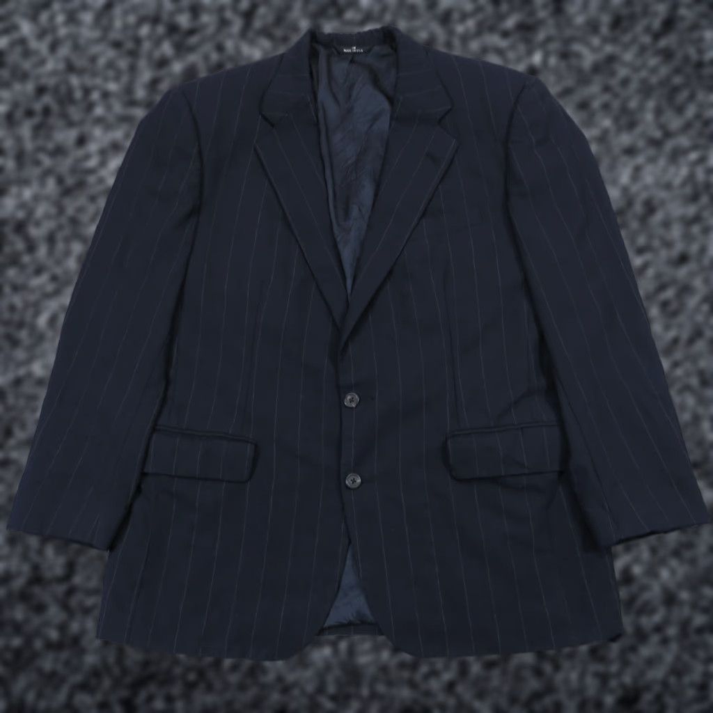 Polo Ralph Lauren VINTAGE Polo Ralph Lauren Blazer 44R Pinstripe Jacket University 80s Mens Jacket Blazer Size 44 Blue Size US XXL / EU 58 / 5 - 1 Thumbnail