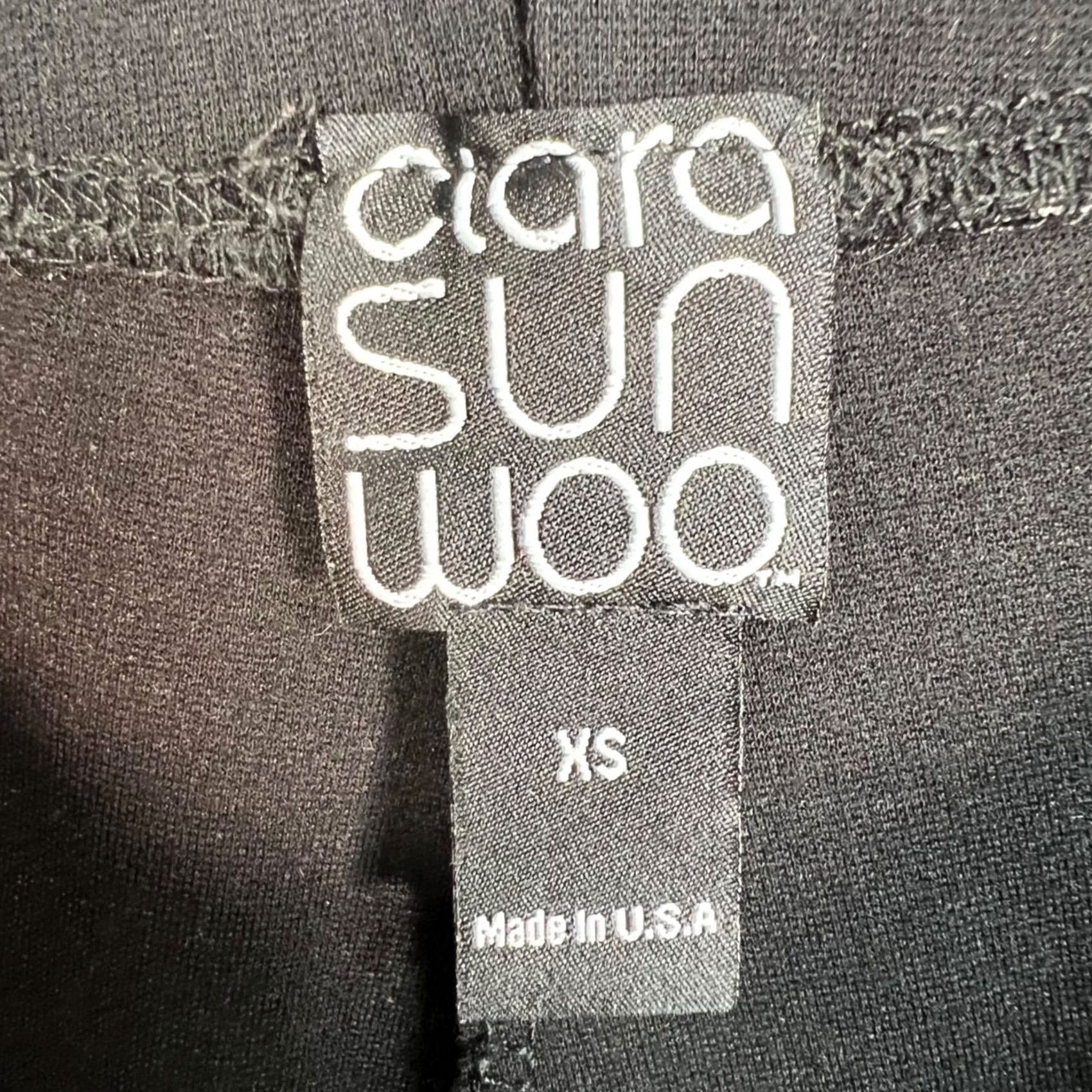 Vintage Ciara Sun Woo Womens XS Black Pull-On Flare Leg Pants w/ Slit At Hem, Dress Pants, Vintage: No Size 26" / US 2 / IT 38 - 3 Thumbnail
