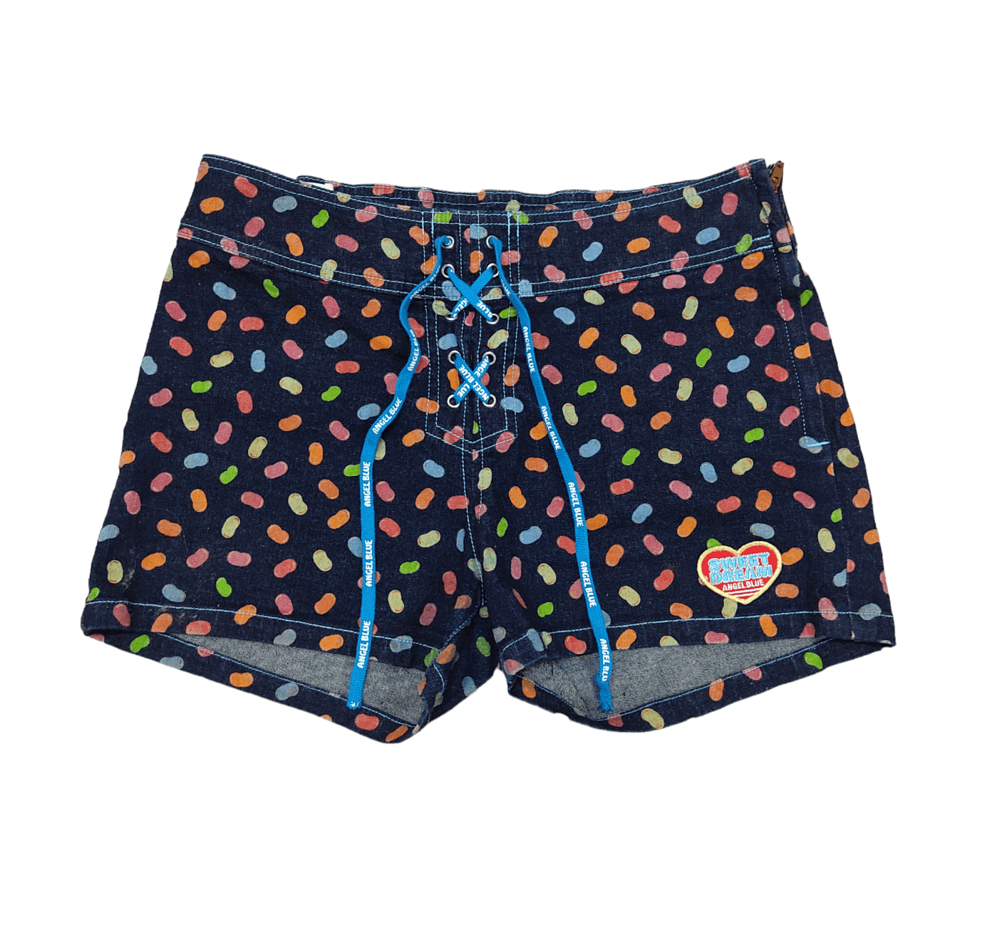 ANGEL BLUE Colorful Dots Bondage Strings Short Pants