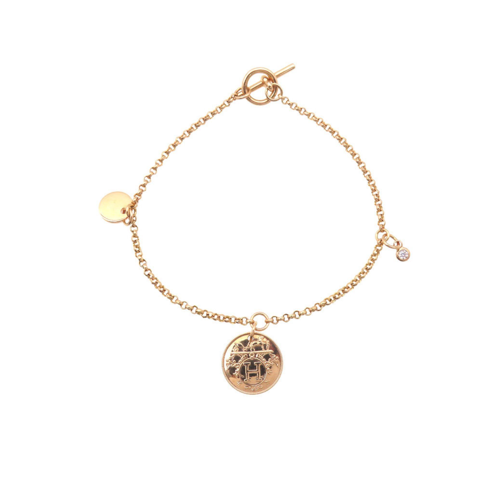 Hermes Hermes Like new Hermès Ex Libris PM 18K pink gold/diamond bracelet, diamond jewelry, 0251. Size ONE SIZE - 1 Thumbnail
