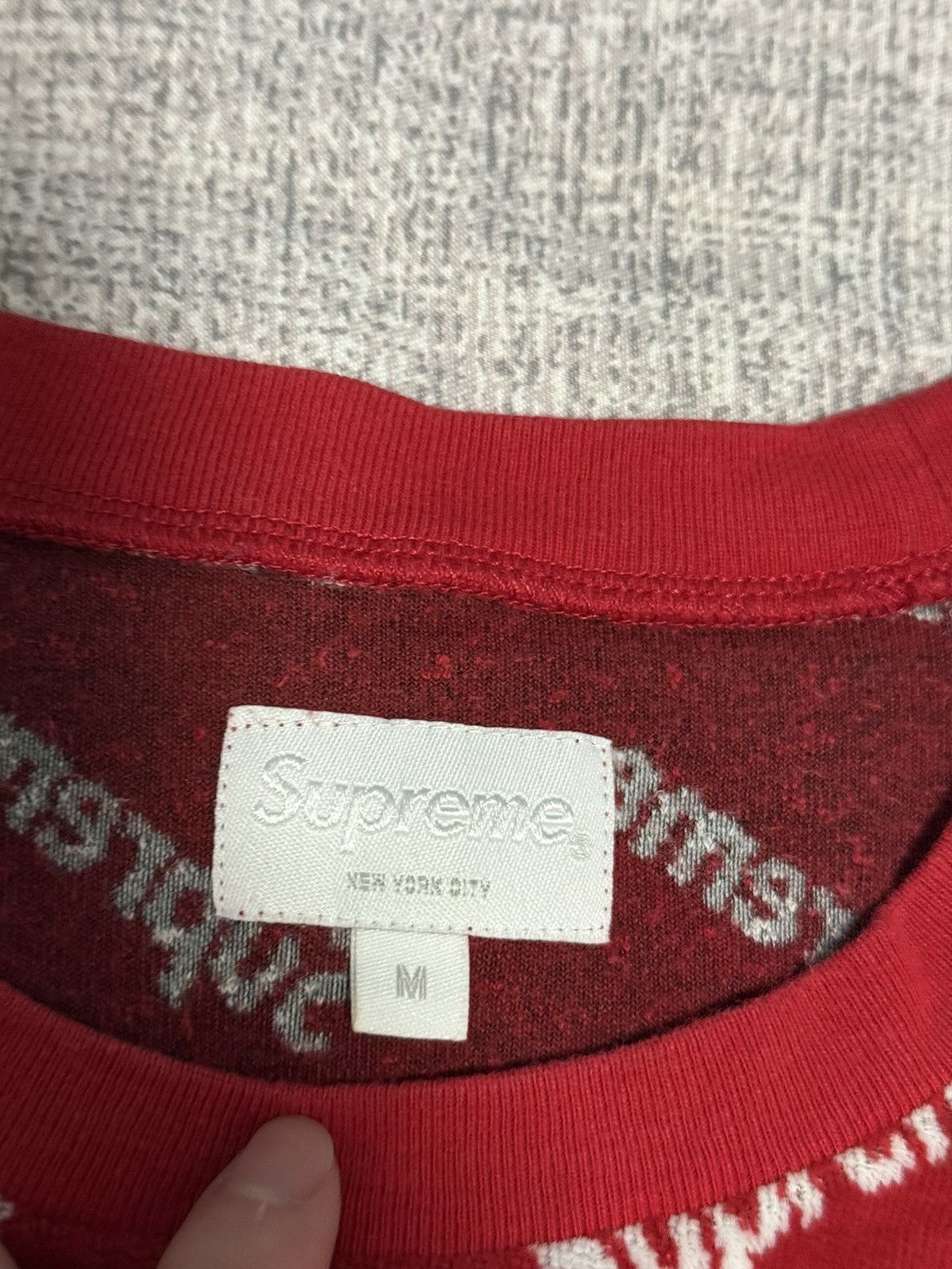 Supreme Supreme fw17 velour diagonal logo Ls top longsleeve tee Size US M / EU 48-50 / 2 - 4 Thumbnail