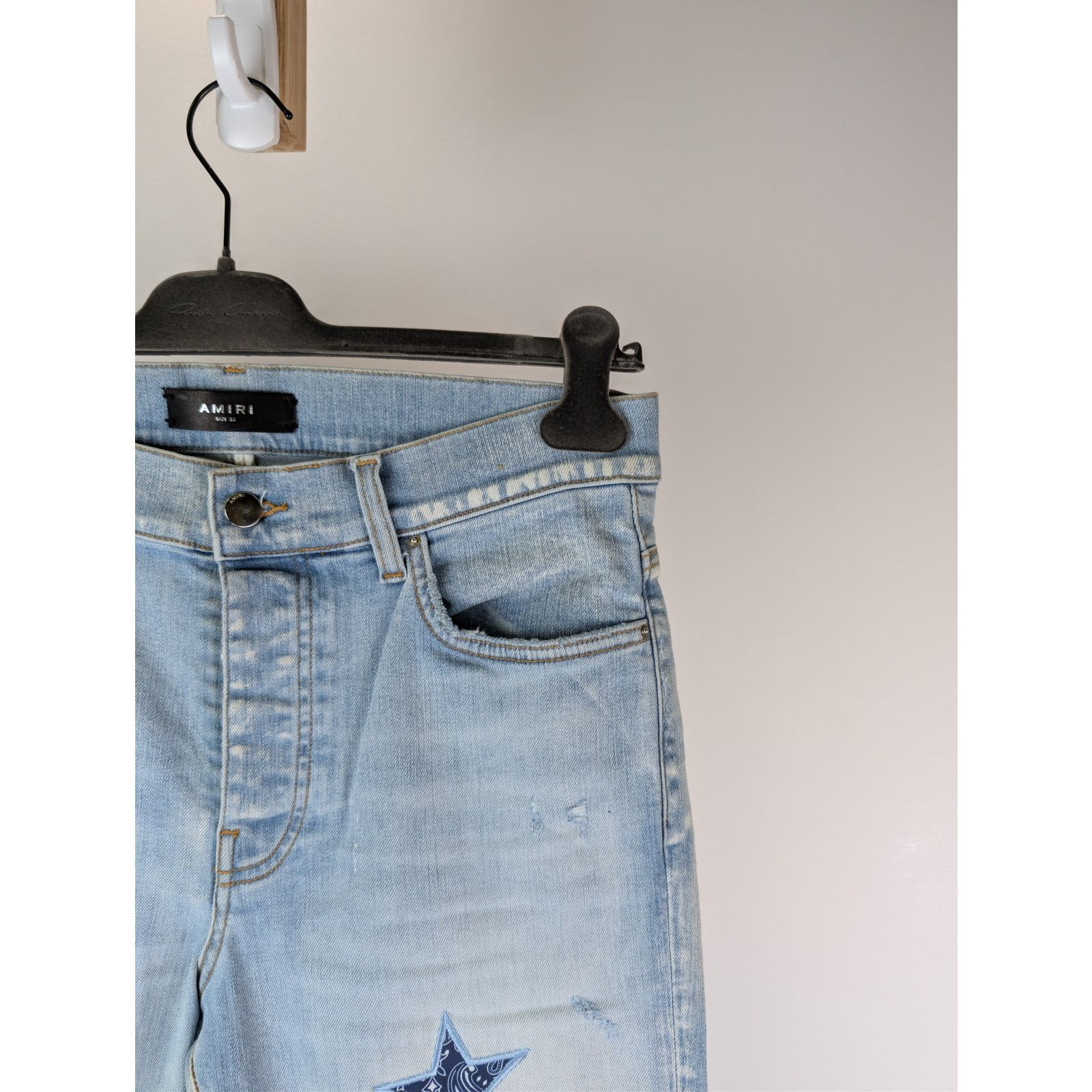 Amiri o1rshd1 Bandana Star Jean Denim Pants Jeans in Light Indigo Size US 30 / EU 46 - 5 Thumbnail