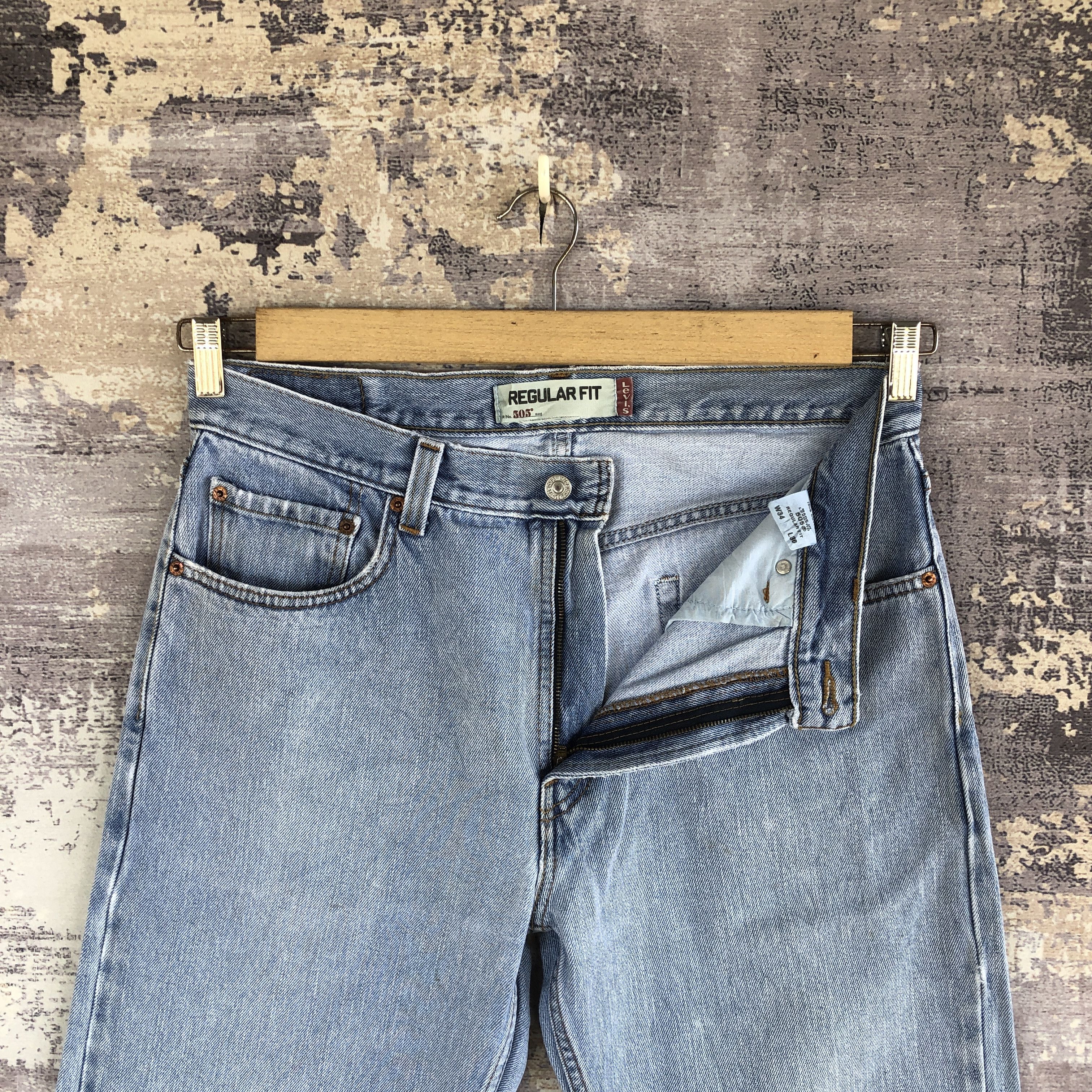 Levi's Vintage Levis 505 Faded Jeans Levi's Light Wash Denim Size US 34 / EU 50 - 6 Thumbnail