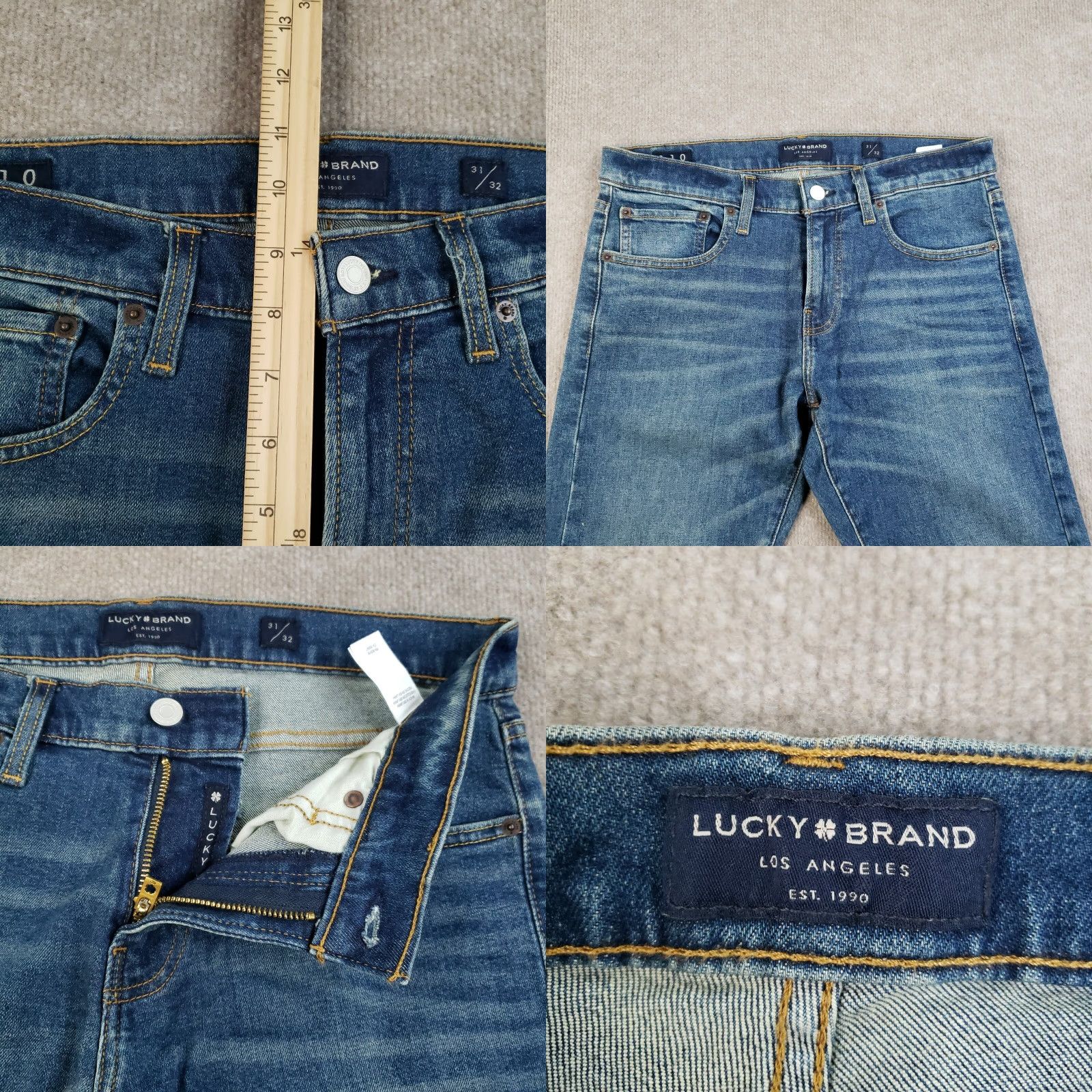 Lucky Brand VINTAGE Lucky Brand Jeans Mens 31x32 Slim Fit Blue Denim Casual Stretch 90s Mens Size US 31 - 8 Thumbnail