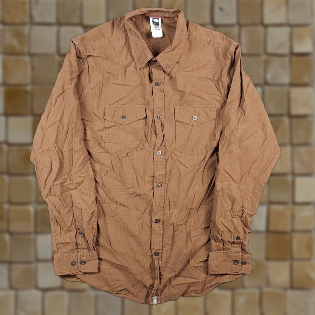 The North Face VINTAGE The North Face Men's Shirt Casual Outdoor Hiking Button-Up L Brown Striped 90s Size US L / EU 52-54 / 3 - 1 Thumbnail