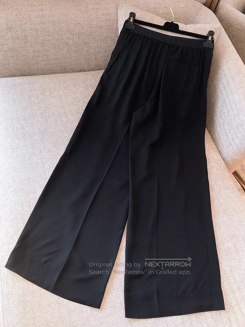Hermes Hermes Black elastic waist wide-leg pants Size 25" / US 0 / IT 36 - 2 Thumbnail
