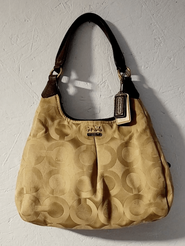 Coach Coach Madison Maggie OP Art Tan C Hobo Bag + Matching Wallet Size ONE SIZE - 9 Thumbnail